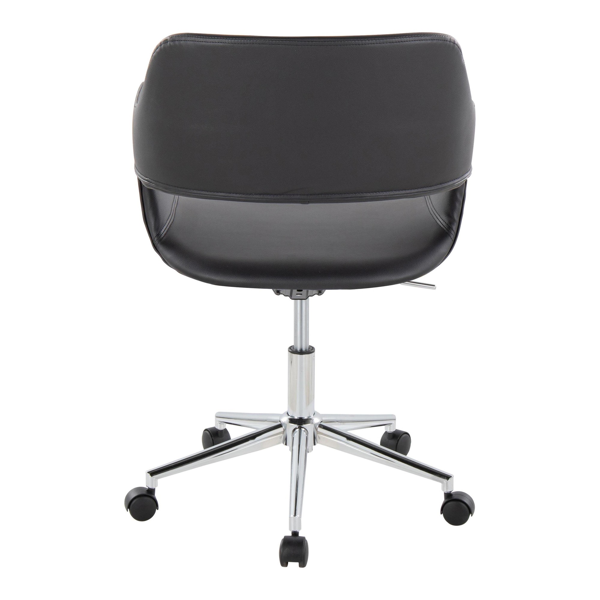 Margarite Black Faux Leather Contemporary Chrome Task Chair 6 Margarite Black Faux Leather Contemporary Chrome Task Chair - Image 6