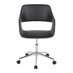 Margarite Black Faux Leather Contemporary Chrome Task Chair 15 Margarite Black Faux Leather Contemporary Chrome Task Chair