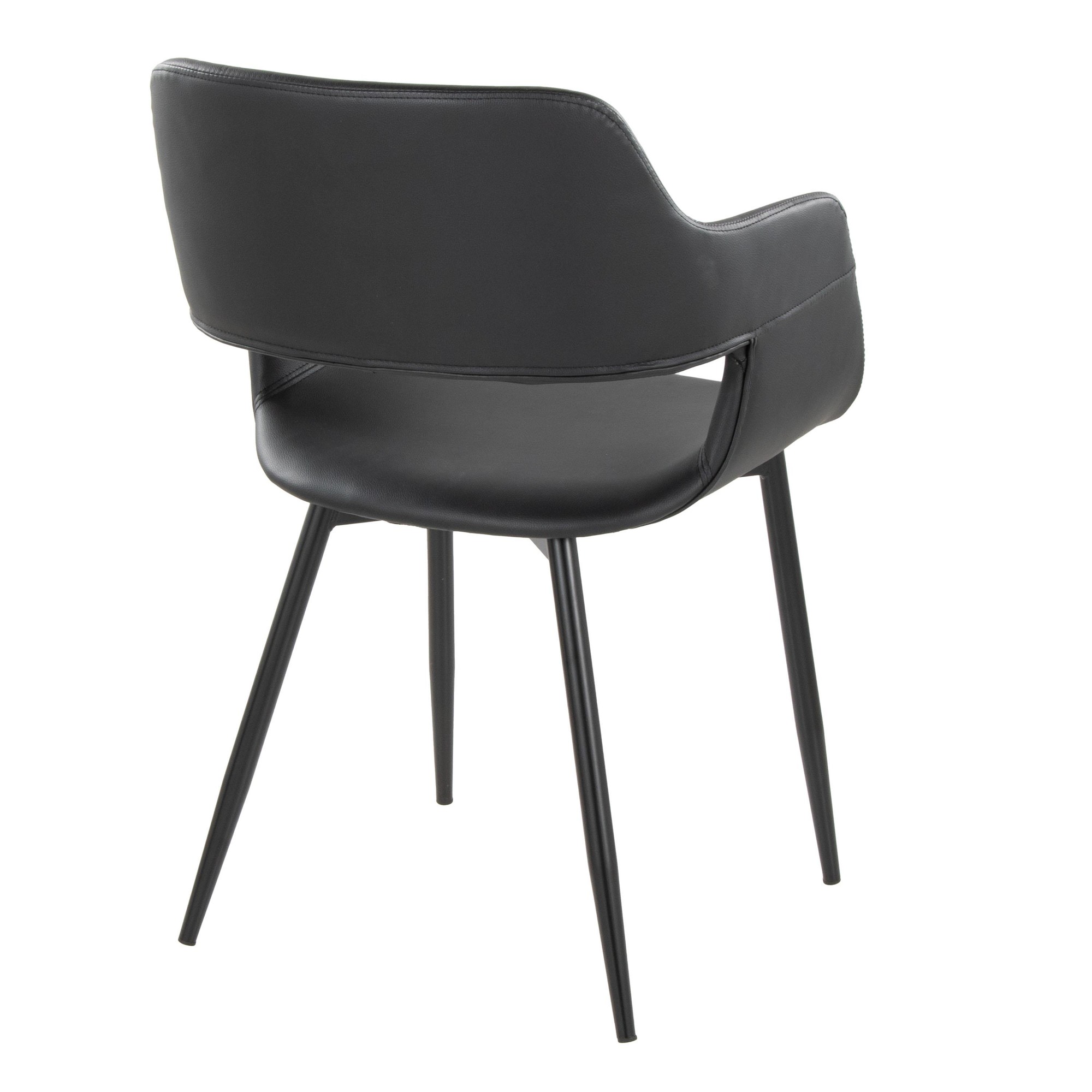 Margarite Black Faux Leather Contemporary Dining Accent Chairs (Set of 2) 4 Margarite Black Faux Leather Contemporary Dining Accent Chairs (Set of 2) - Image 4