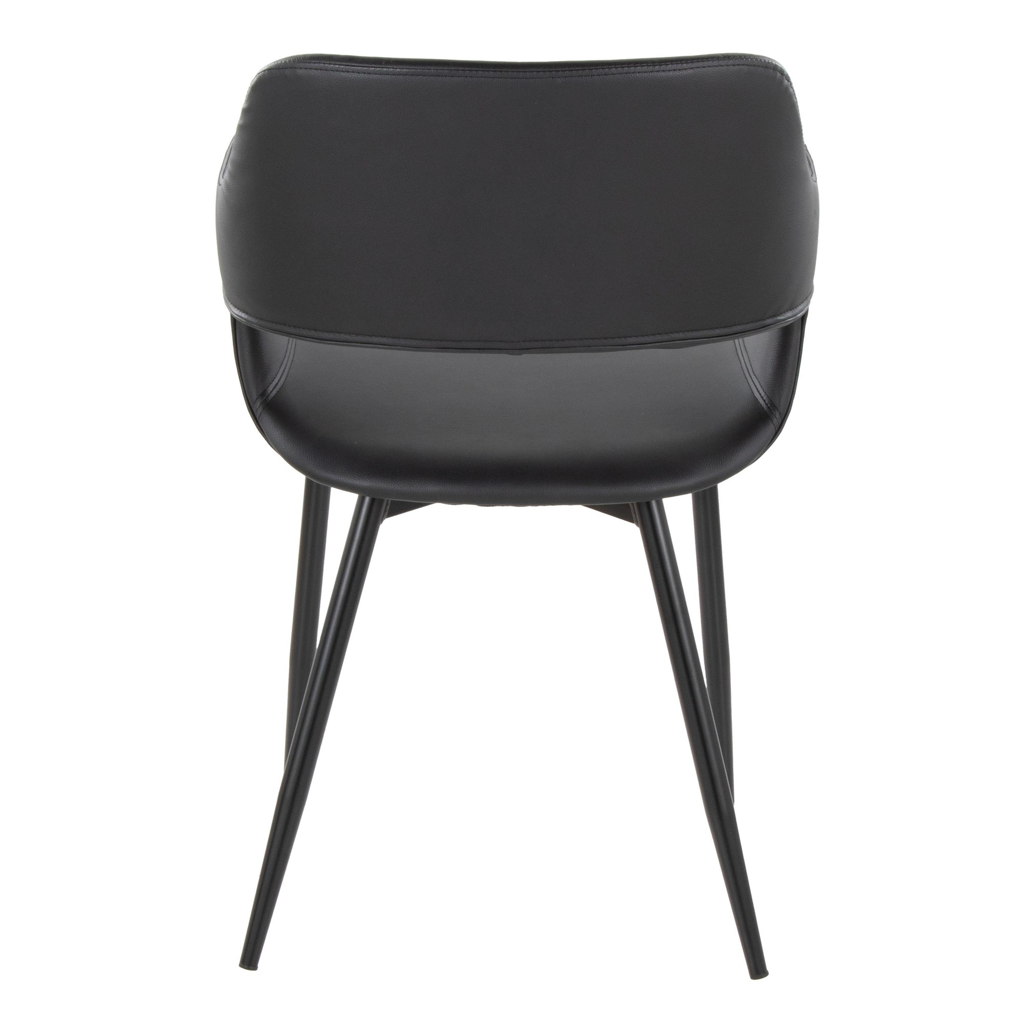 Margarite Black Faux Leather Contemporary Dining Accent Chairs (Set of 2) 5 Margarite Black Faux Leather Contemporary Dining Accent Chairs (Set of 2) - Image 5