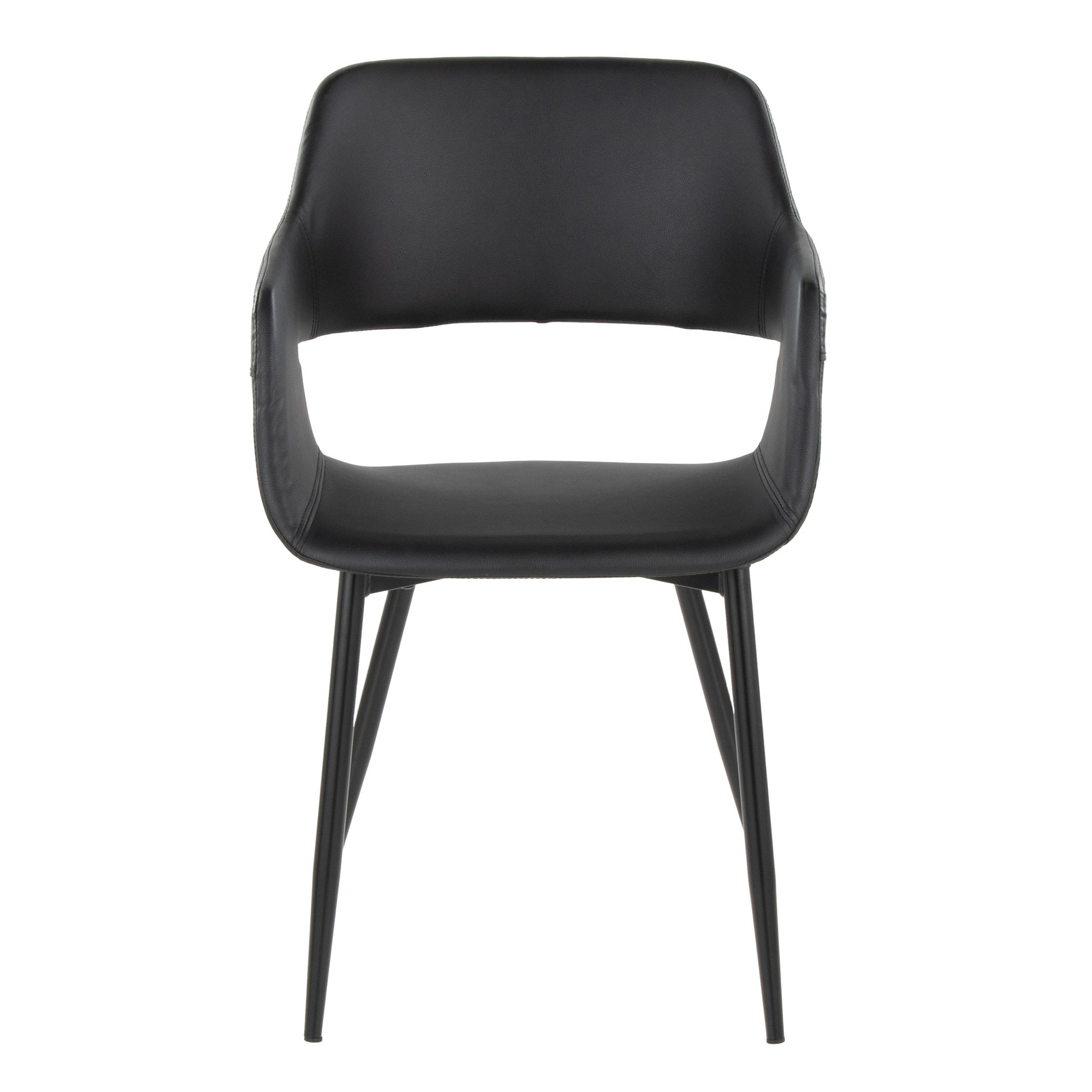 Margarite Black Faux Leather Contemporary Dining Accent Chairs (Set of 2) 6 Margarite Black Faux Leather Contemporary Dining Accent Chairs (Set of 2) - Image 6