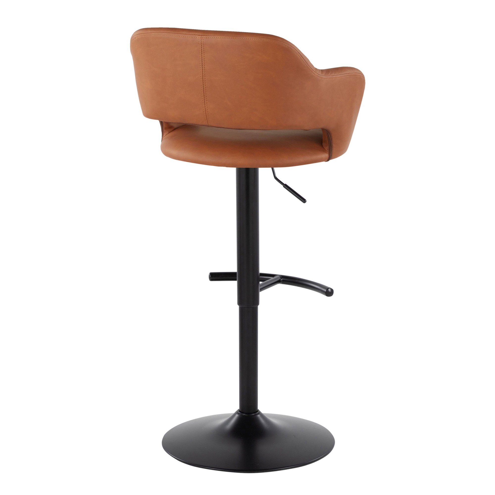 Margarite Black Metal Brown Faux Leather Barstools (Set of 2) 8 Margarite Black Metal Brown Faux Leather Barstools (Set of 2) - Image 8