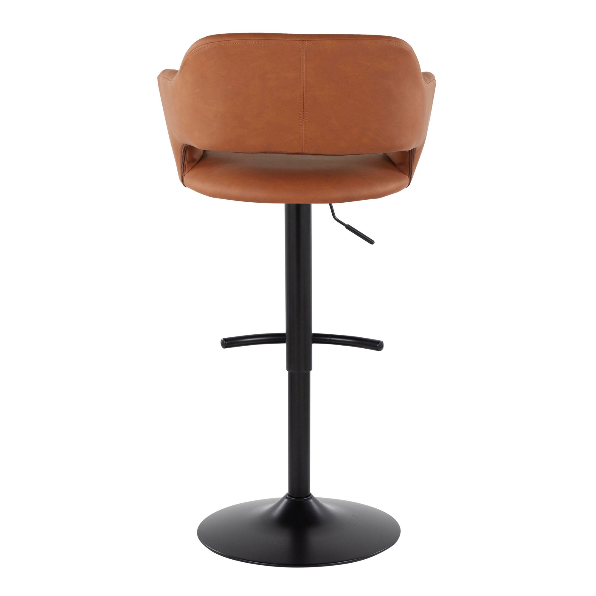 Margarite Black Metal Brown Faux Leather Barstools (Set of 2) 9 Margarite Black Metal Brown Faux Leather Barstools (Set of 2) - Image 9