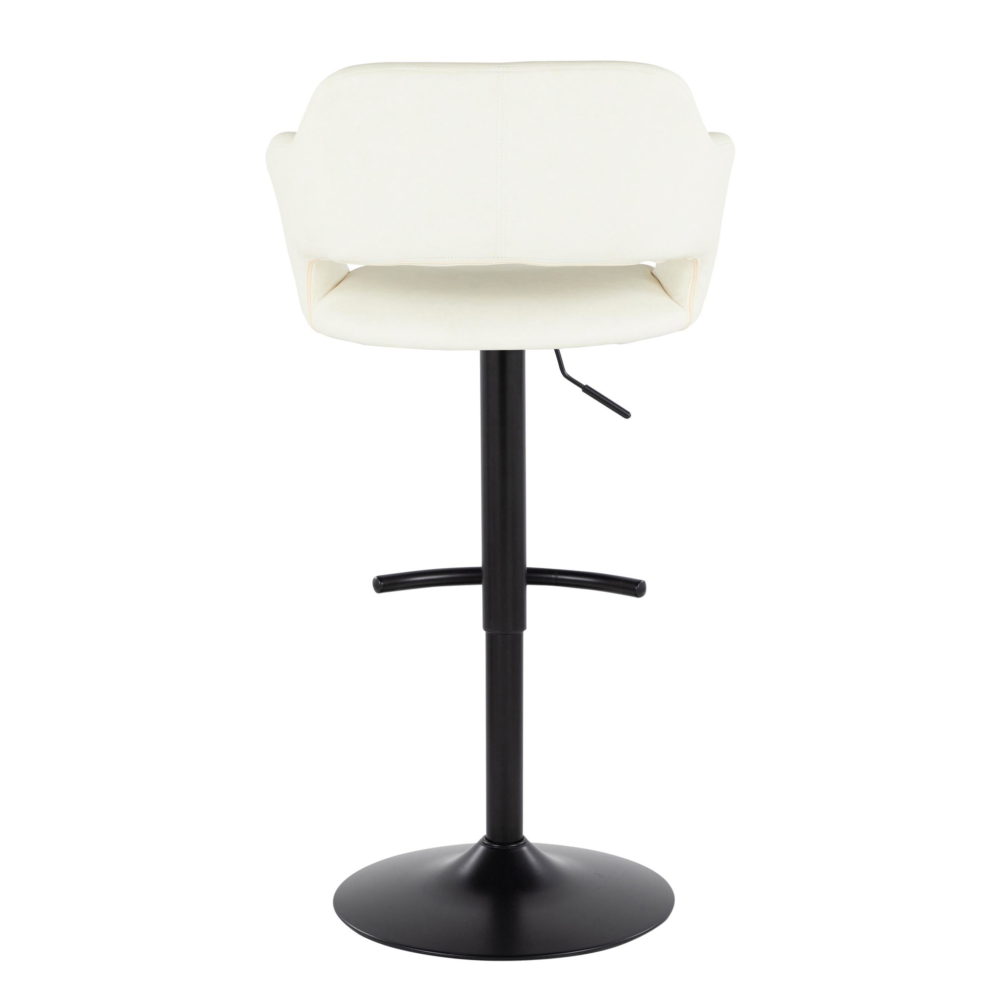 Margarite Black Metal Cream Faux Leather Contemporary Barstools (Set of 2) 9 Margarite Black Metal Cream Faux Leather Contemporary Barstools (Set of 2) - Image 9