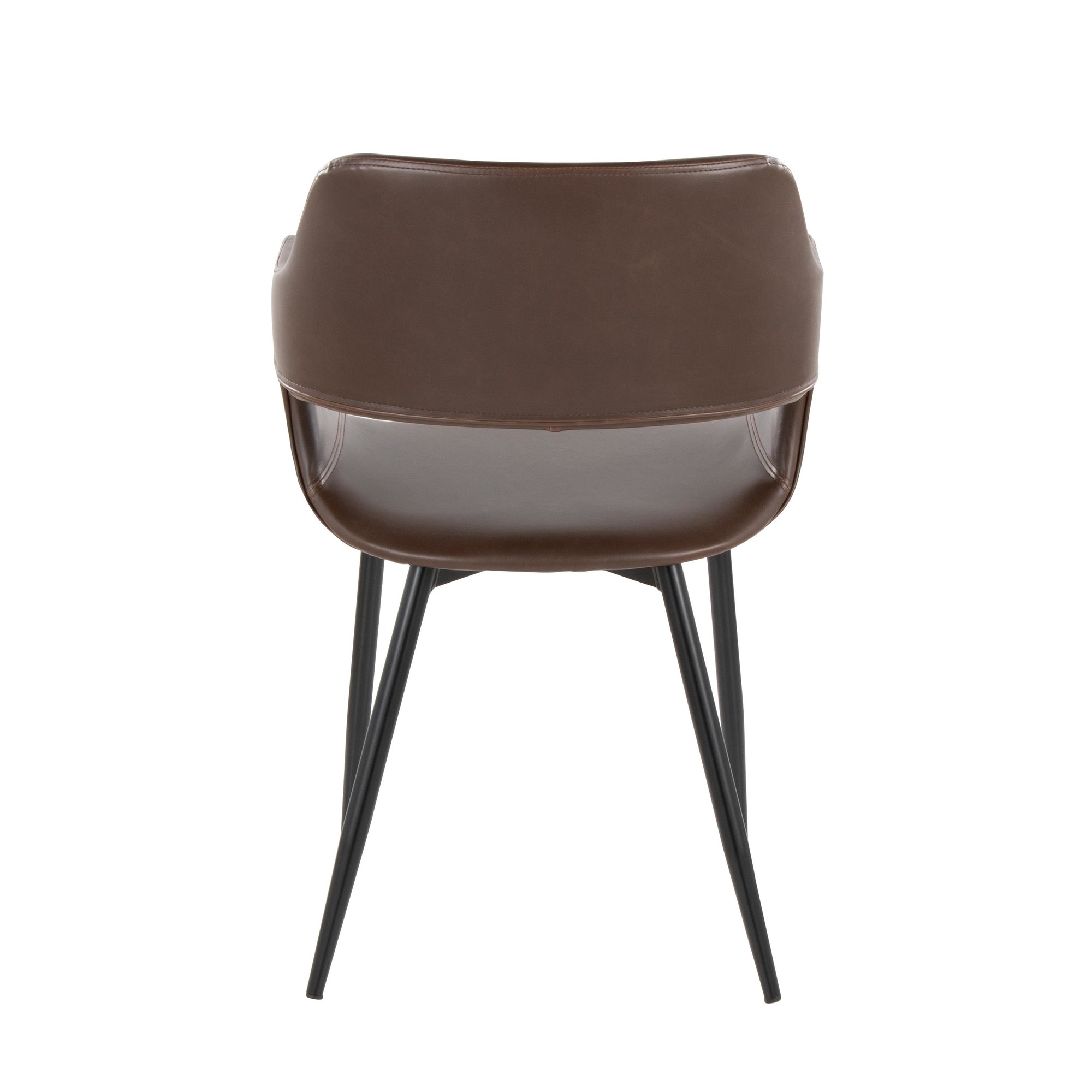 Margarite Black Metal Espresso Faux Leather Contemporary Chairs (Set of 2) 7 Margarite Black Metal Espresso Faux Leather Contemporary Chairs (Set of 2) - Image 7