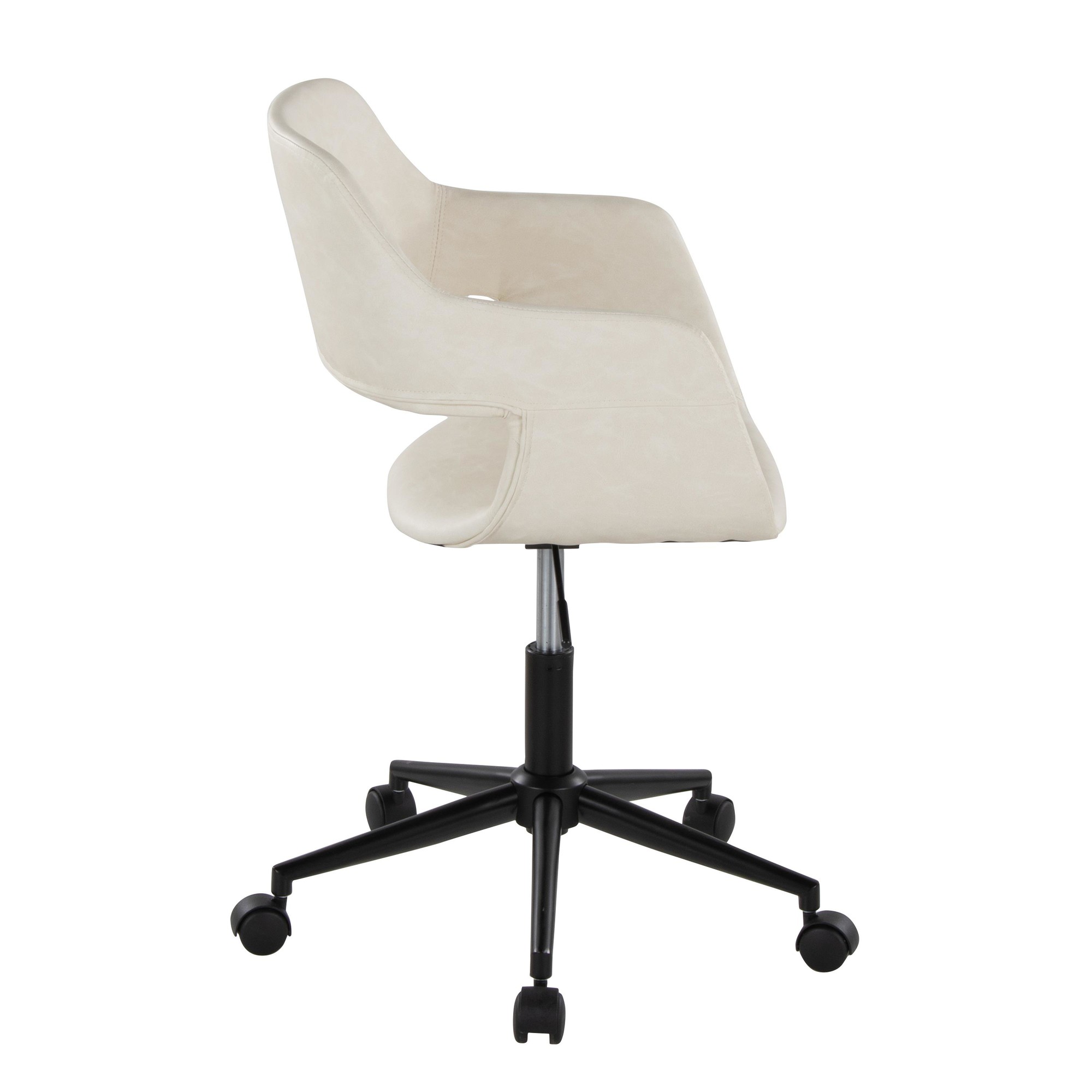 Margarite Black and Cream Contemporary Faux Leather Task Chair 6 Margarite Black and Cream Contemporary Faux Leather Task Chair - Image 6