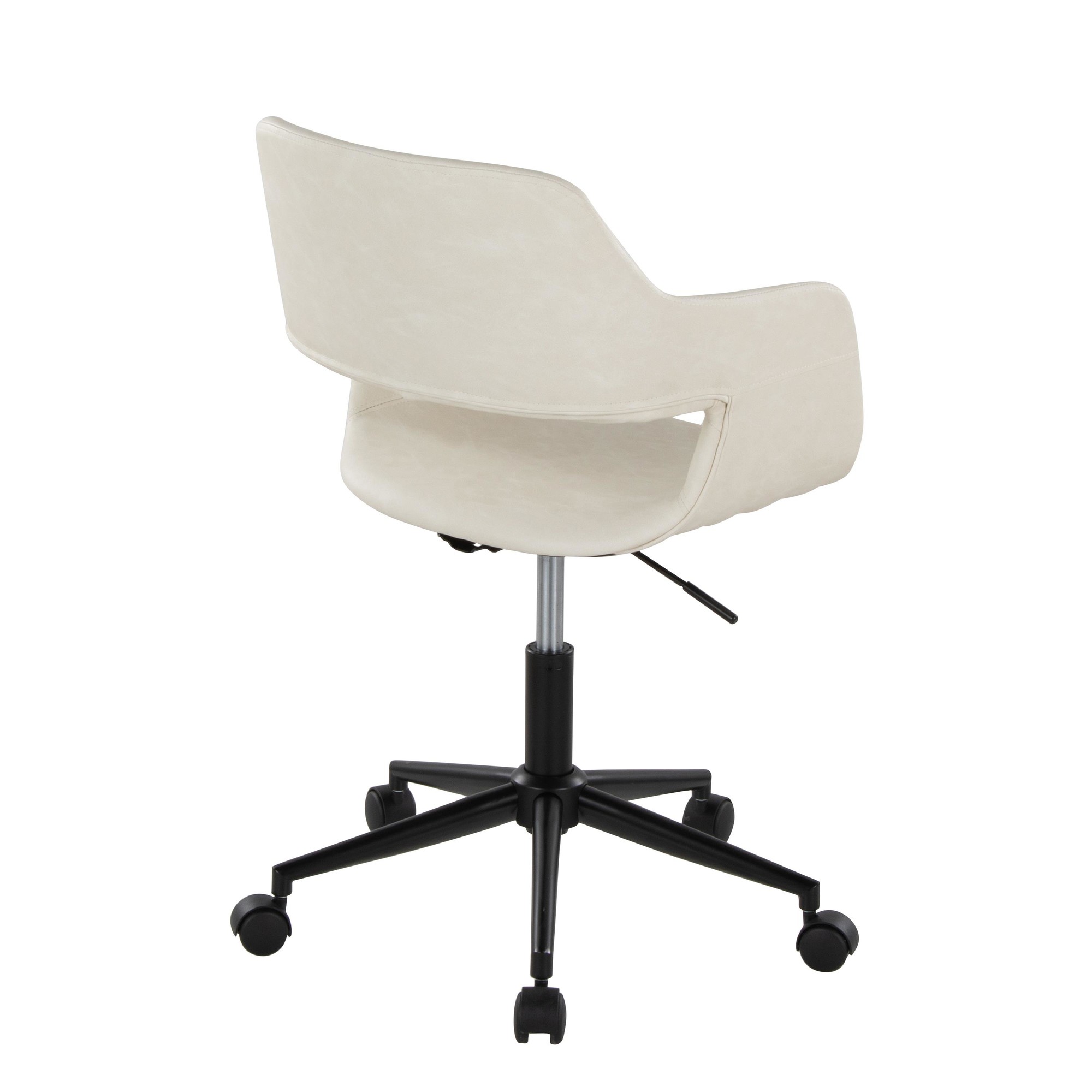 Margarite Black and Cream Contemporary Faux Leather Task Chair 7 Margarite Black and Cream Contemporary Faux Leather Task Chair - Image 7
