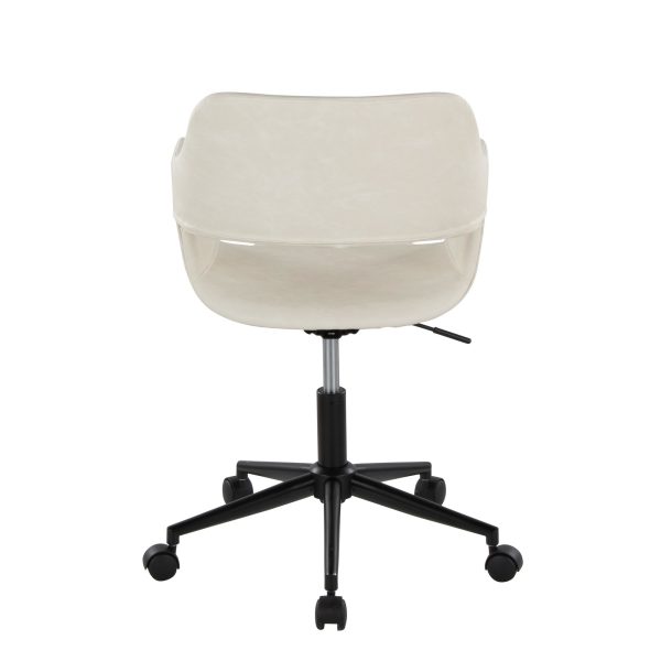 Margarite Black and Cream Contemporary Faux Leather Task Chair 7
