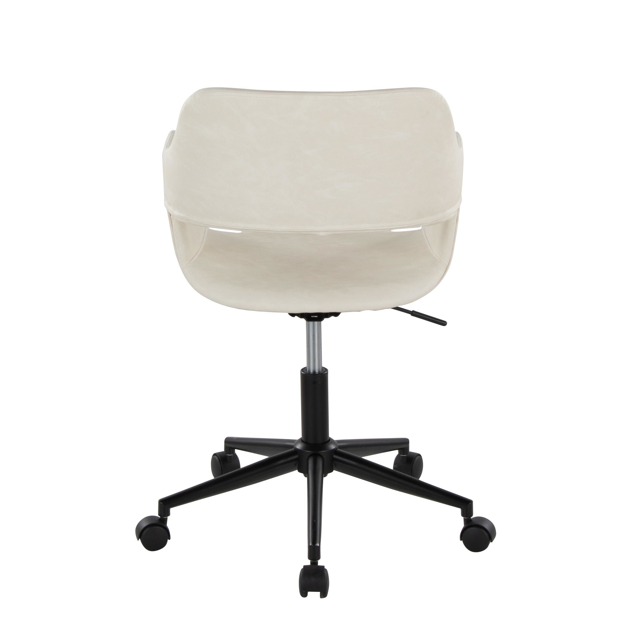 Margarite Black and Cream Contemporary Faux Leather Task Chair 8 Margarite Black and Cream Contemporary Faux Leather Task Chair - Image 8