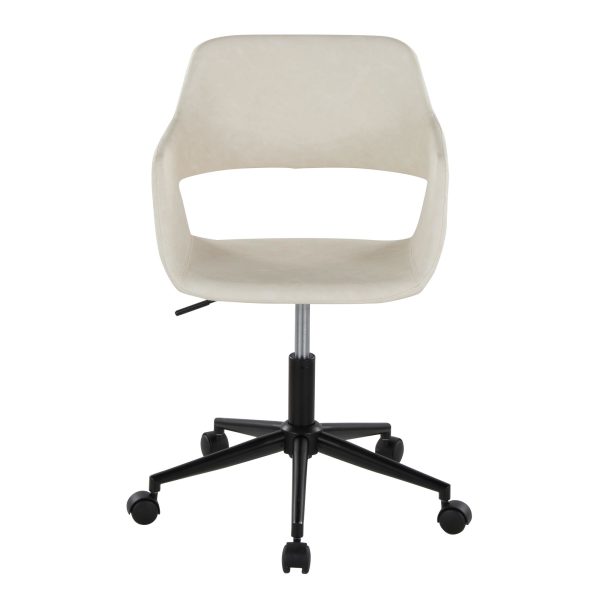 Margarite Black and Cream Contemporary Faux Leather Task Chair 8