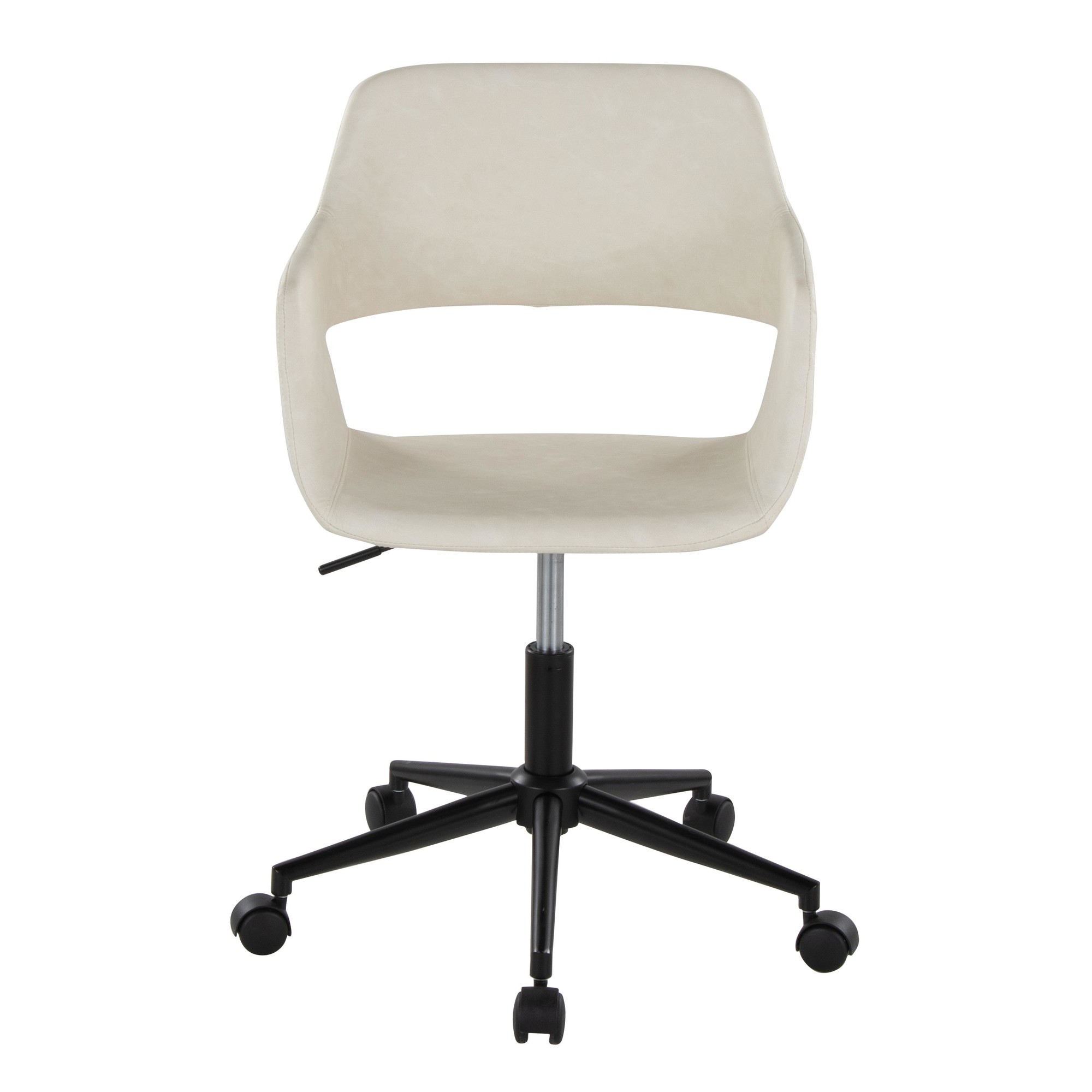 Margarite Black and Cream Contemporary Faux Leather Task Chair 9 Margarite Black and Cream Contemporary Faux Leather Task Chair - Image 9