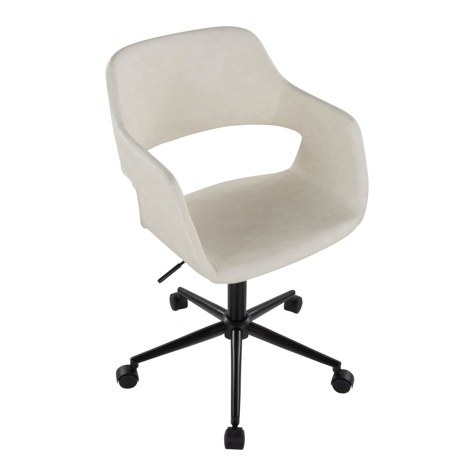 Margarite Black and Cream Contemporary Faux Leather Task Chair 10 Margarite Black and Cream Contemporary Faux Leather Task Chair - Image 10