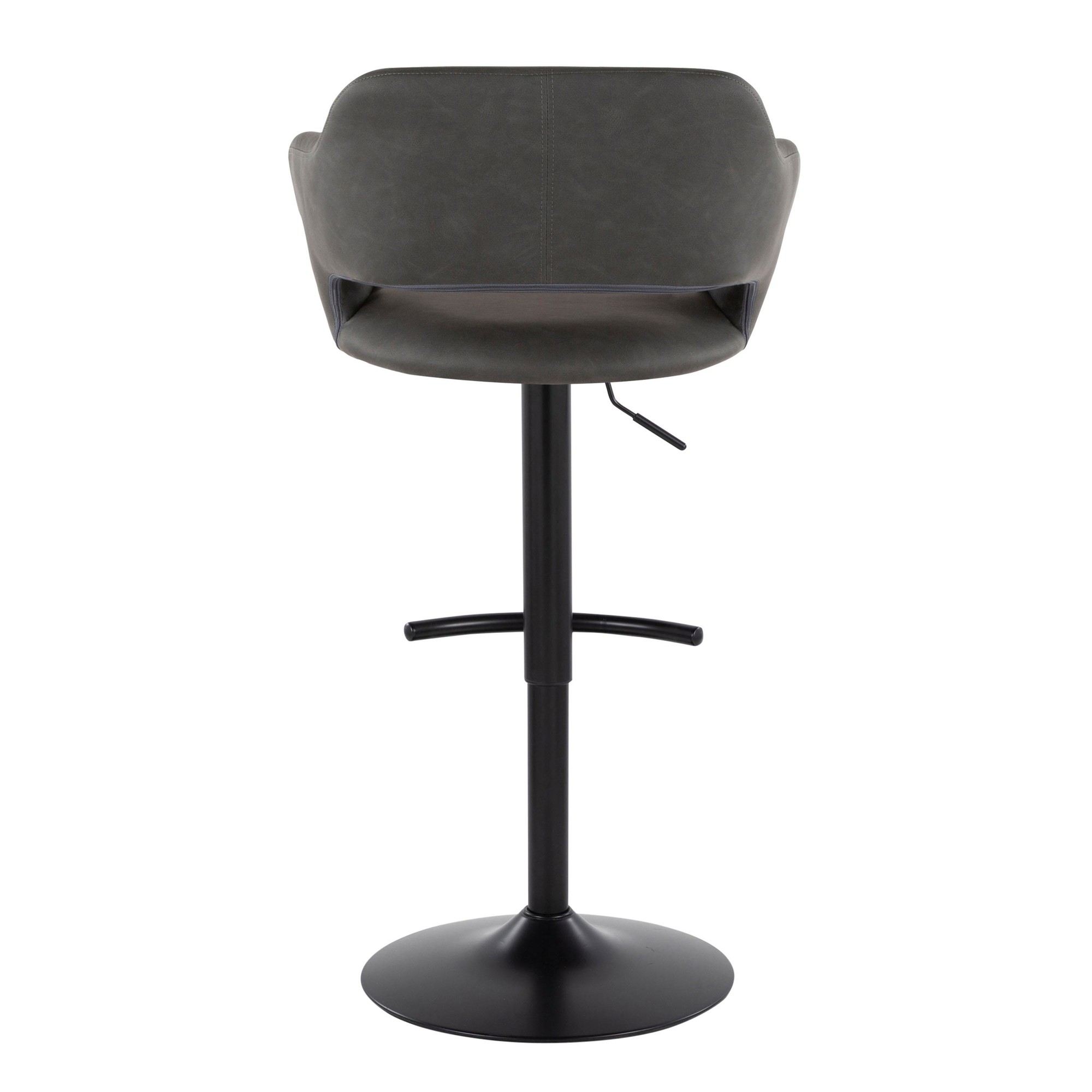 Margarite Black and Grey Contemporary Swivel Barstools (Set of 2) 9 Margarite Black and Grey Contemporary Swivel Barstools (Set of 2) - Image 9