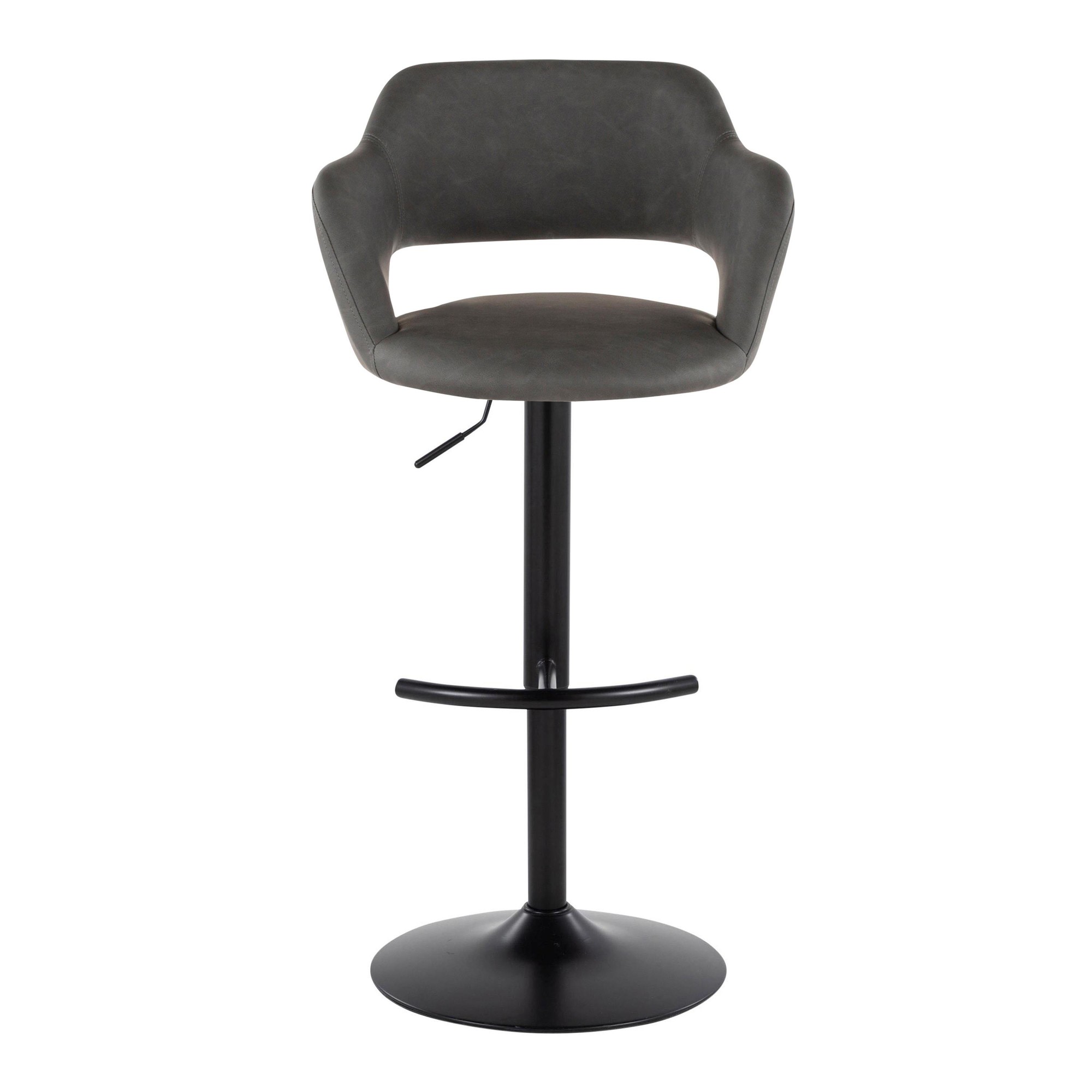 Margarite Black and Grey Contemporary Swivel Barstools (Set of 2) 10 Margarite Black and Grey Contemporary Swivel Barstools (Set of 2) - Image 10