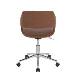 Margarite Brown Faux Leather Chrome Contemporary Task Chair 15 Margarite Brown Faux Leather Chrome Contemporary Task Chair