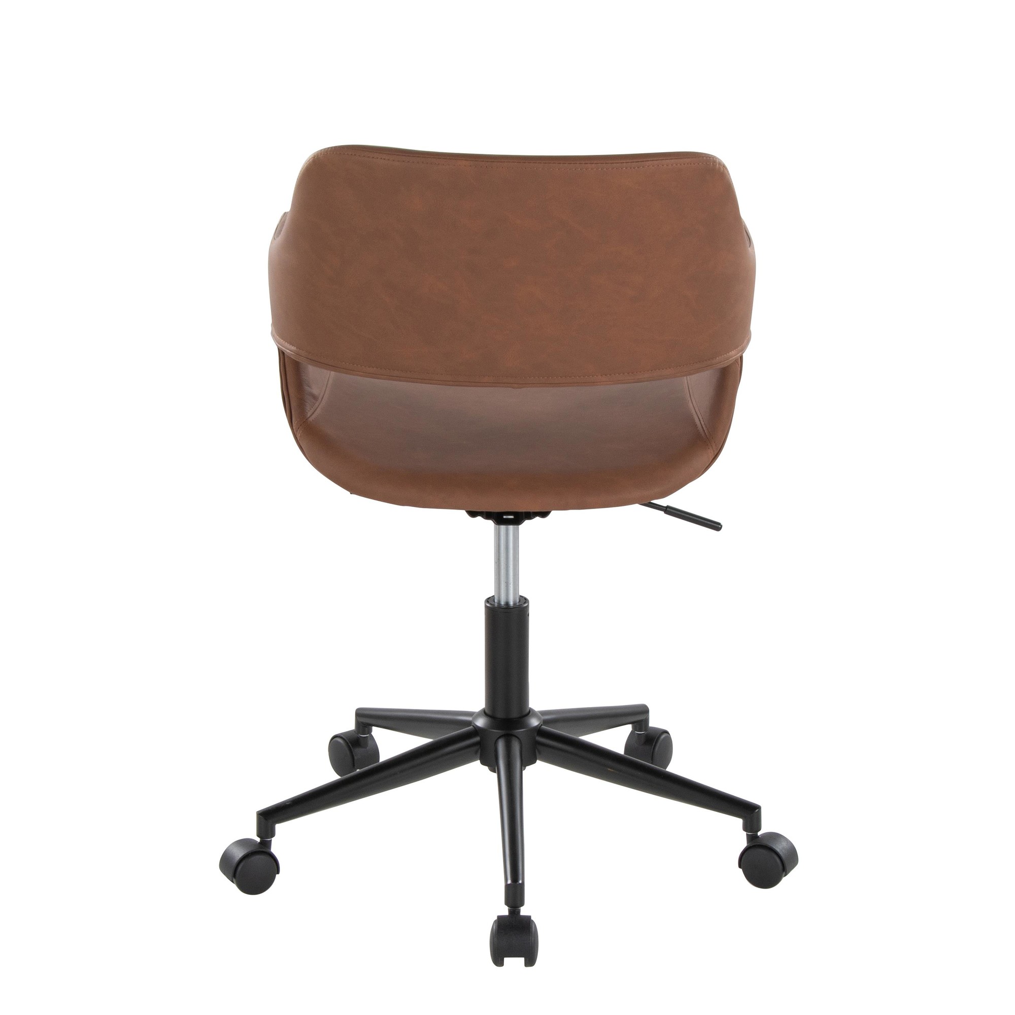 Margarite Brown Faux Leather Contemporary Adjustable Task Chair 6 Margarite Brown Faux Leather Contemporary Adjustable Task Chair - Image 6