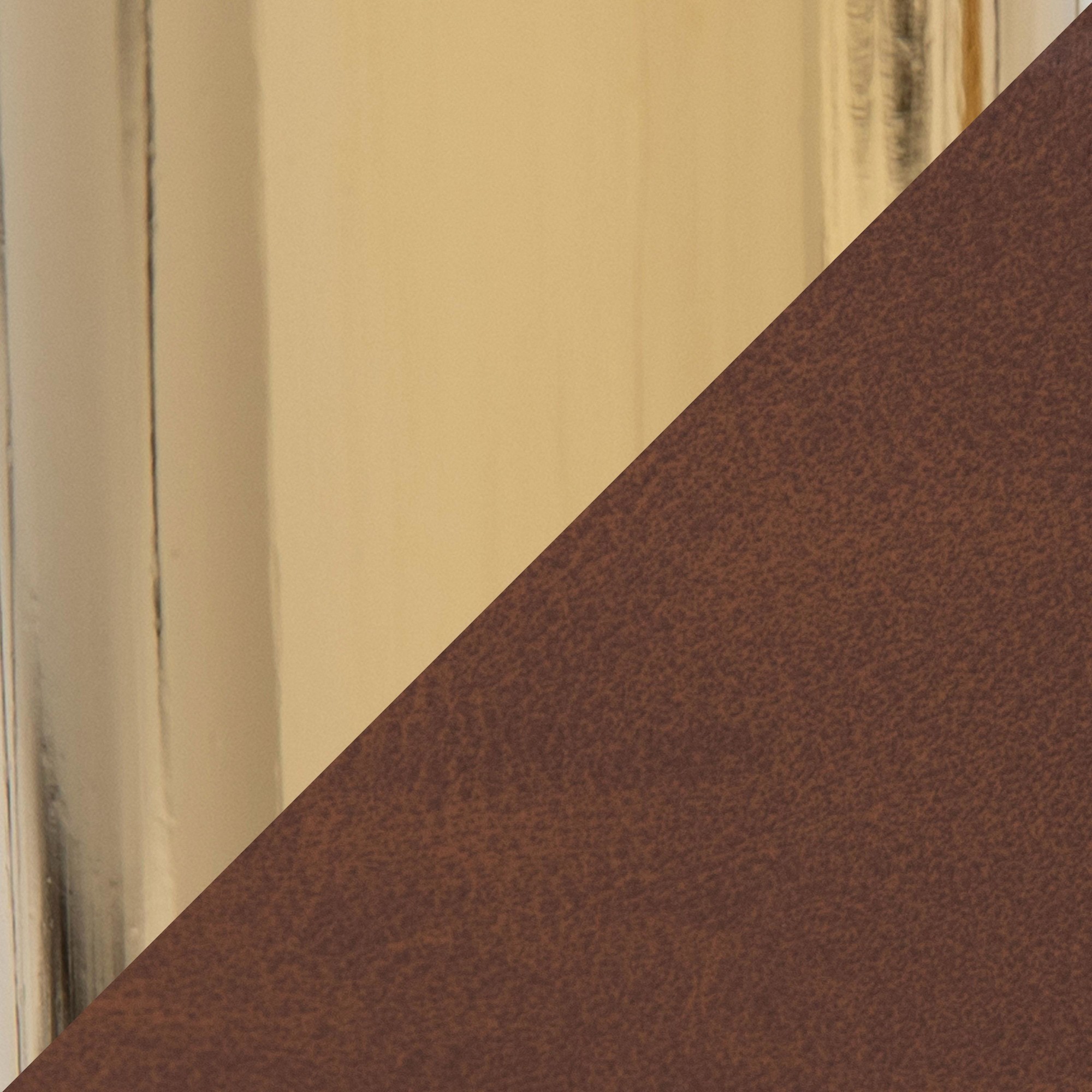 Margarite Brown Faux Leather Gold Contemporary Dining Chairs (Set of 2) 9 Margarite Brown Faux Leather Gold Contemporary Dining Chairs (Set of 2) - Image 9