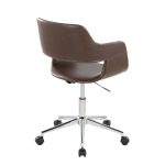 Margarite Contemporary Adjustable Task Chair in Chrome Metal and Espresso Faux Leather by LumiSource 12 Margarite Contemporary Adjustable Task Chair in Chrome Metal and Espresso Faux Leather by LumiSource