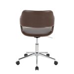 Margarite Contemporary Adjustable Task Chair in Chrome Metal and Espresso Faux Leather by LumiSource 13 Margarite Contemporary Adjustable Task Chair in Chrome Metal and Espresso Faux Leather by LumiSource