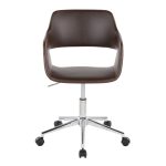 Margarite Contemporary Adjustable Task Chair in Chrome Metal and Espresso Faux Leather by LumiSource 14 Margarite Contemporary Adjustable Task Chair in Chrome Metal and Espresso Faux Leather by LumiSource