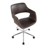 Margarite Contemporary Adjustable Task Chair in Chrome Metal and Espresso Faux Leather by LumiSource 15 Margarite Contemporary Adjustable Task Chair in Chrome Metal and Espresso Faux Leather by LumiSource