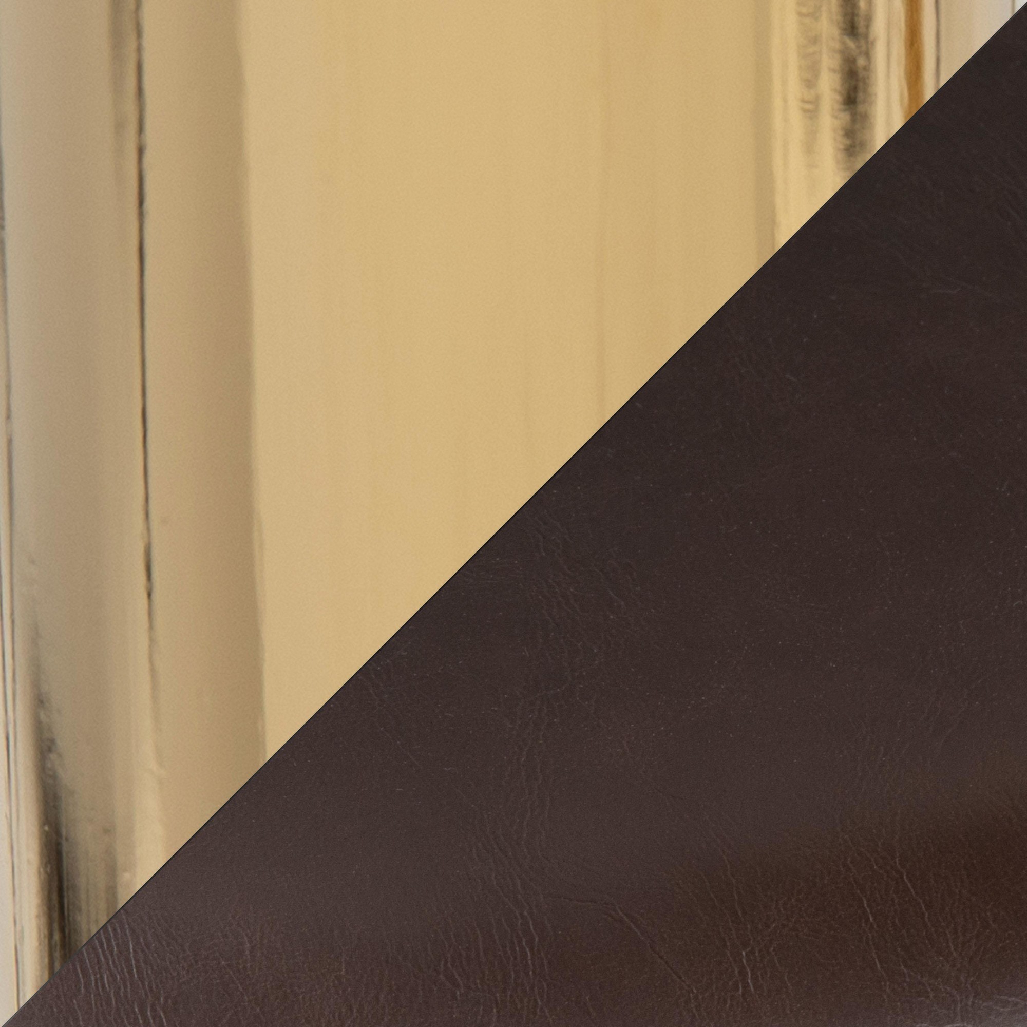 Margarite Contemporary Espresso Faux Leather Task Chair Gold Metal 8 Margarite Contemporary Espresso Faux Leather Task Chair Gold Metal - Image 8