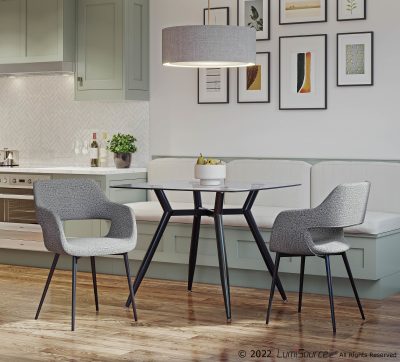 Margarite Contemporary Grey Fabric Dining Accent Chairs (Set of 2)