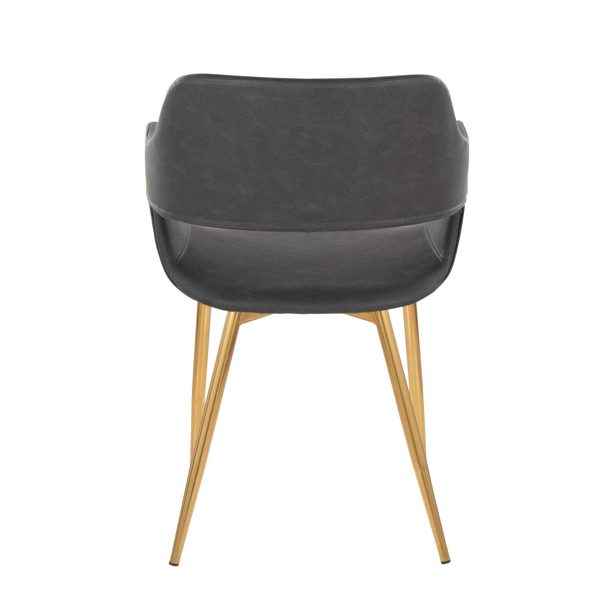 Margarite Contemporary Grey Faux Leather Chairs with Gold Legs (Set of 2) (Set of 2) 6 Margarite Contemporary Grey Faux Leather Chairs with Gold Legs (Set of 2) (Set of 2) - Image 6