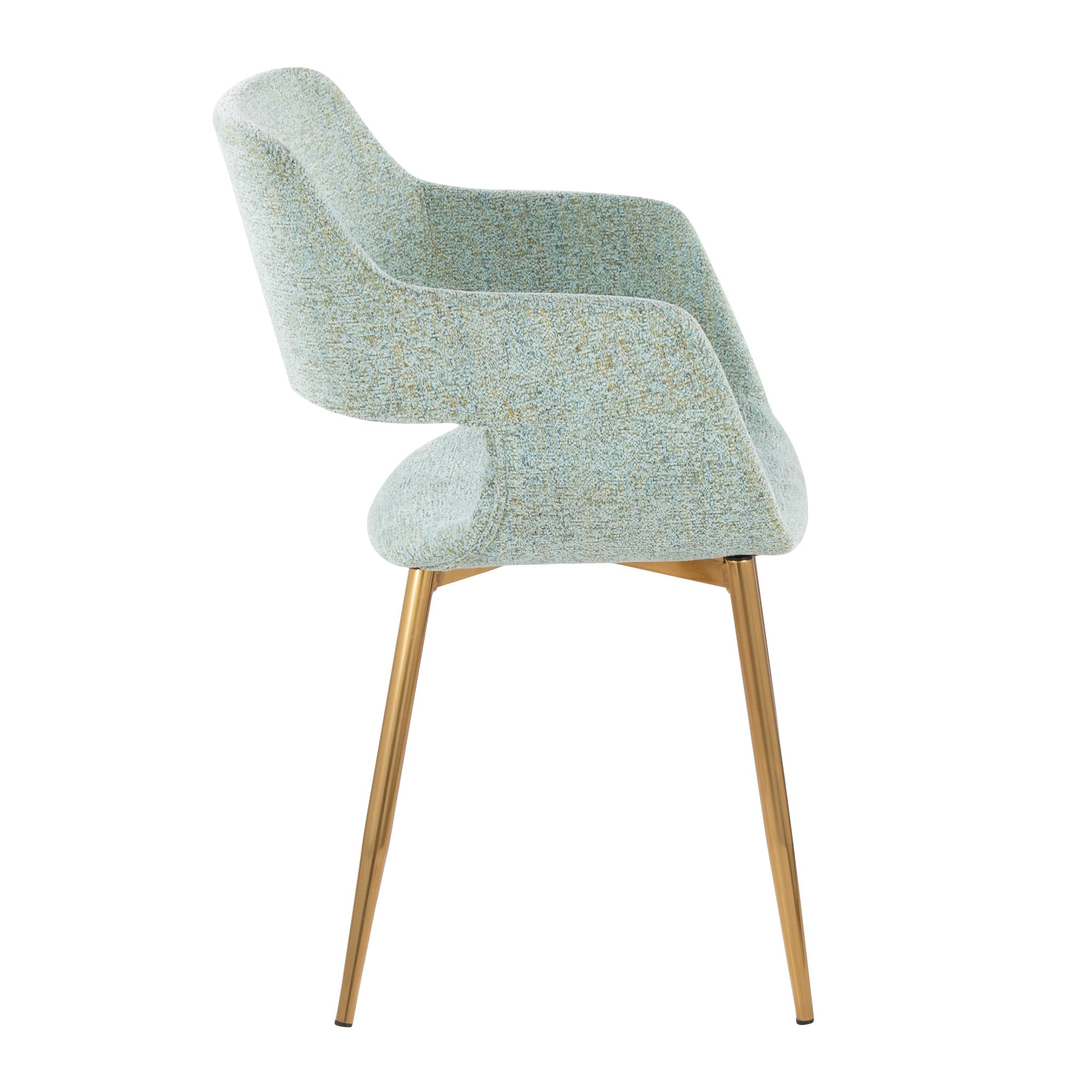 Margarite Contemporary Light Green Dining Accent Chairs Gold (Set of 2) 5 Margarite Contemporary Light Green Dining Accent Chairs Gold (Set of 2) - Image 5