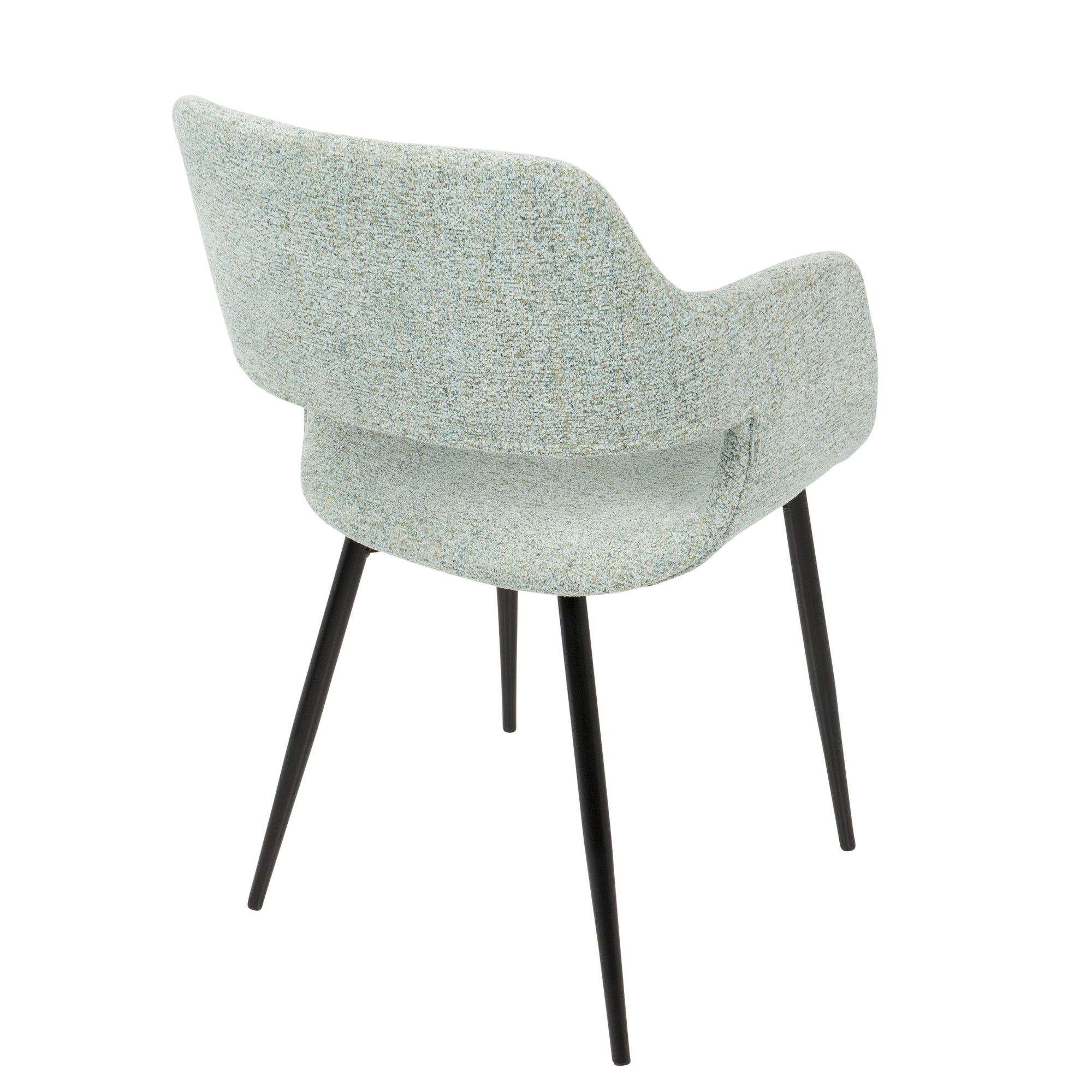 Margarite Contemporary Light Green Dining Chairs Black Metal (Set of 2) 6 Margarite Contemporary Light Green Dining Chairs Black Metal (Set of 2) - Image 6