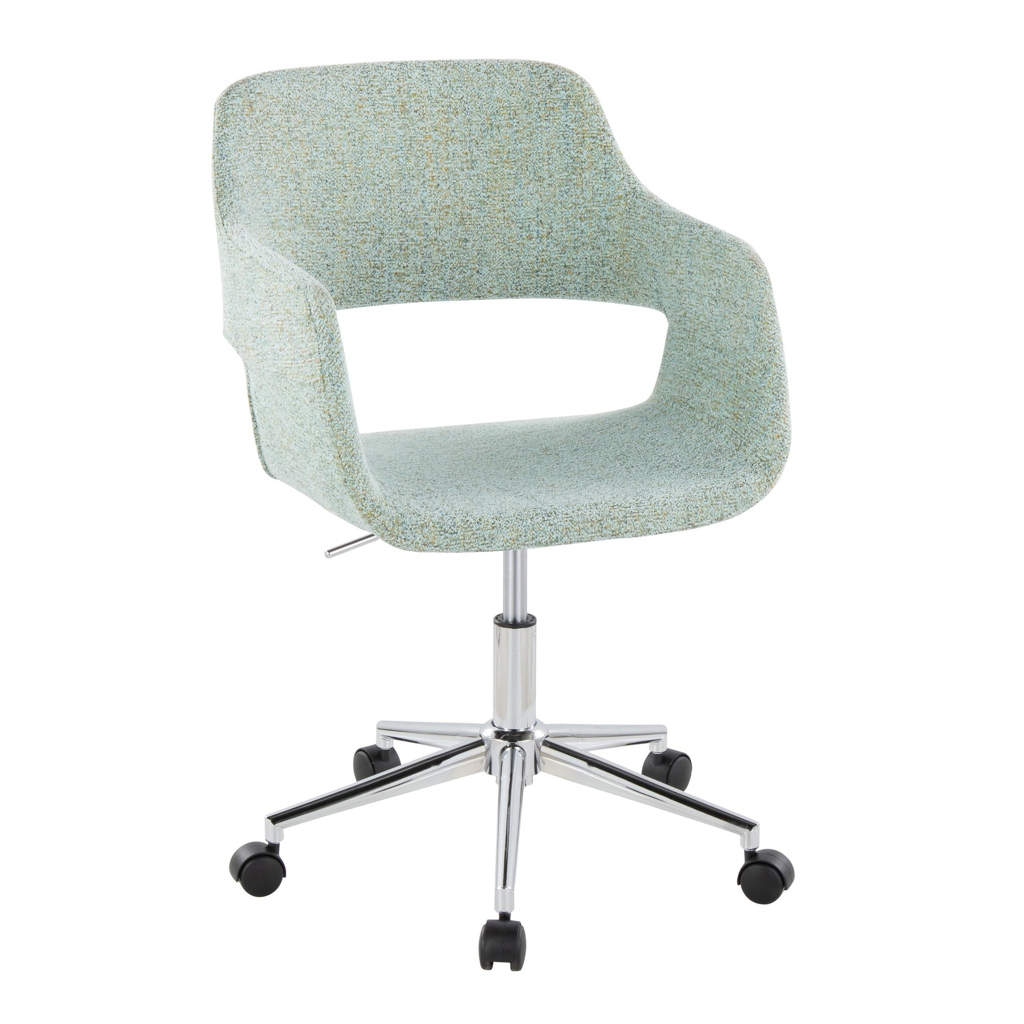 Margarite Contemporary Light Green Fabric Task Chair Chrome Base 3 Margarite Contemporary Light Green Fabric Task Chair Chrome Base - Image 3