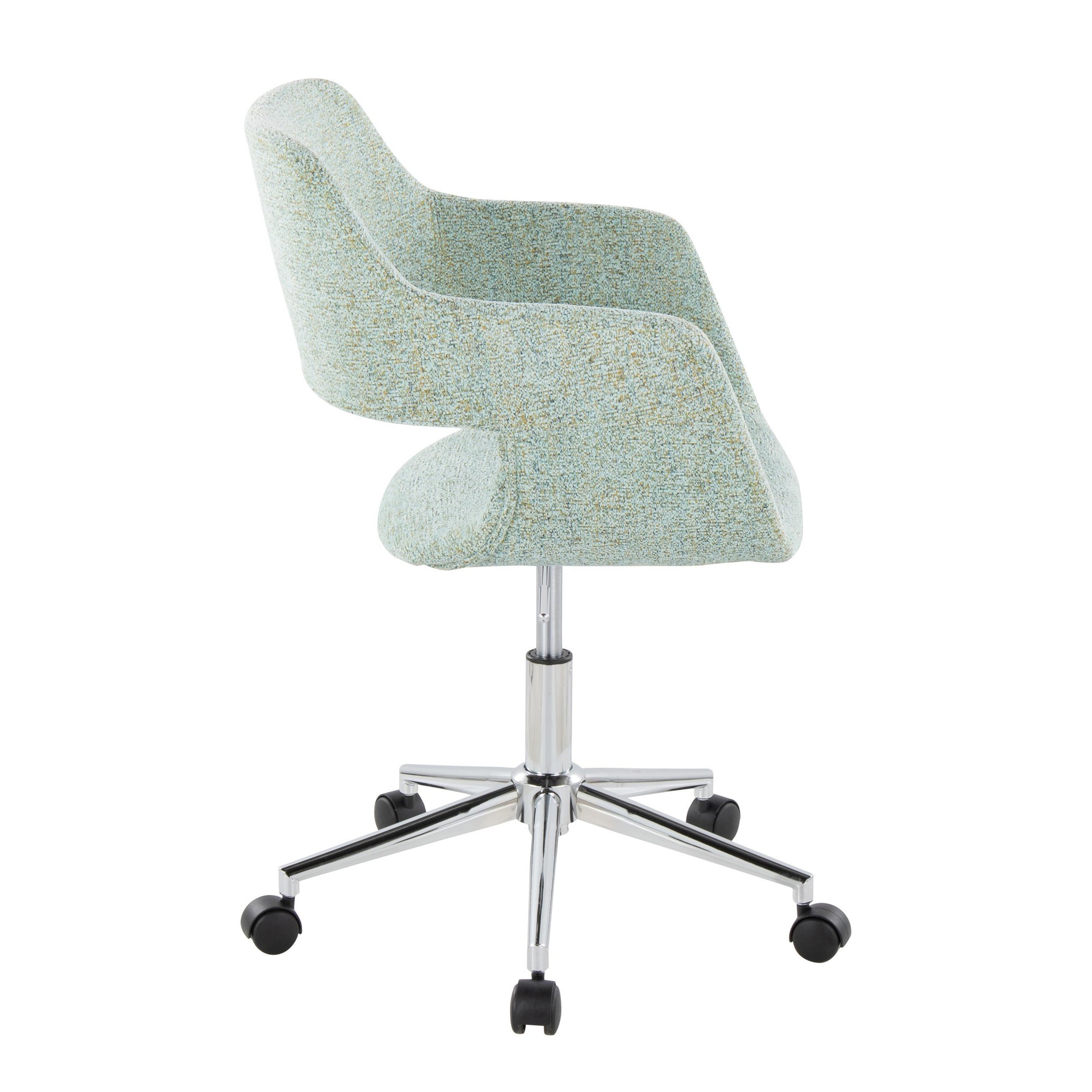 Margarite Contemporary Light Green Fabric Task Chair Chrome Base 4 Margarite Contemporary Light Green Fabric Task Chair Chrome Base - Image 4
