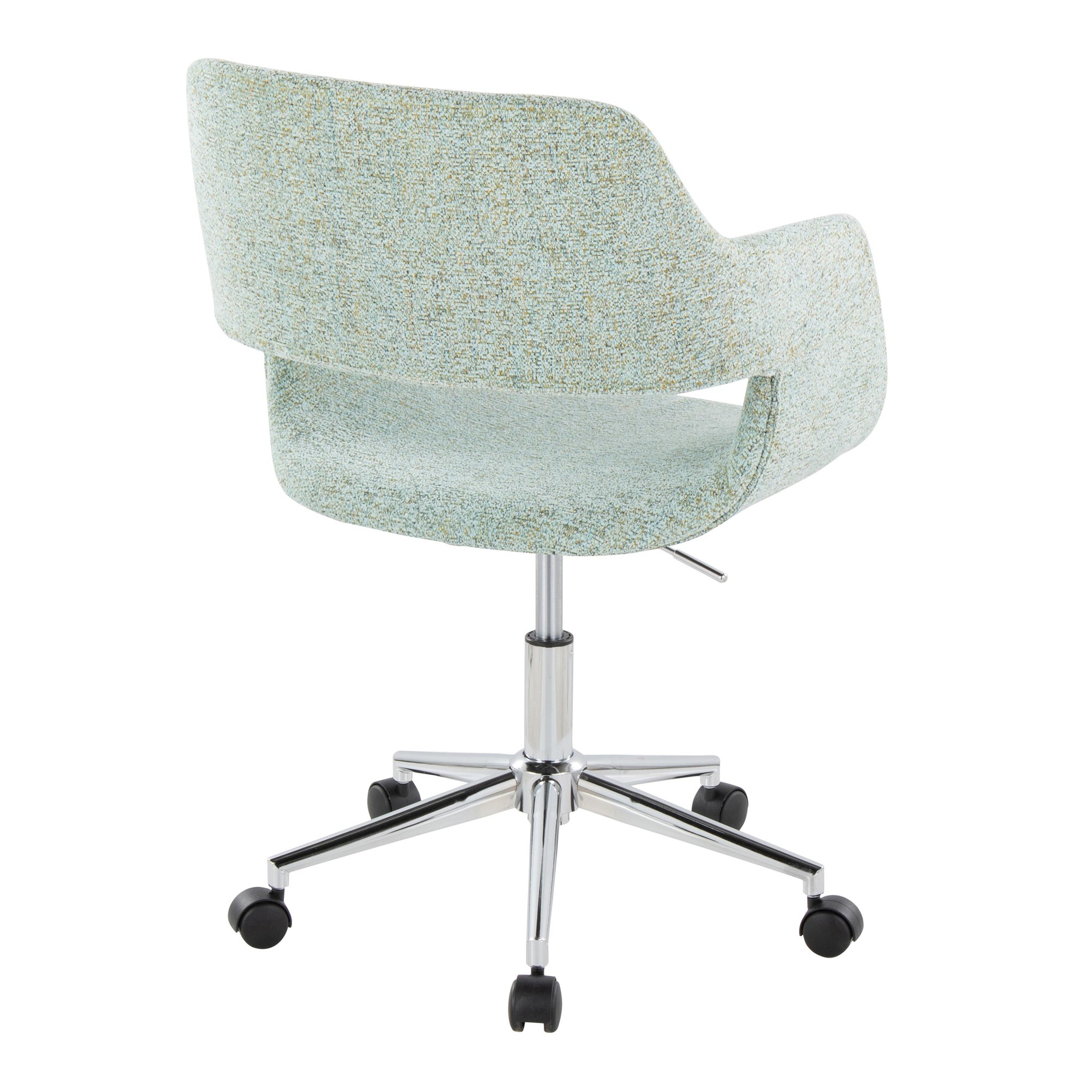 Margarite Contemporary Light Green Fabric Task Chair Chrome Base 5 Margarite Contemporary Light Green Fabric Task Chair Chrome Base - Image 5