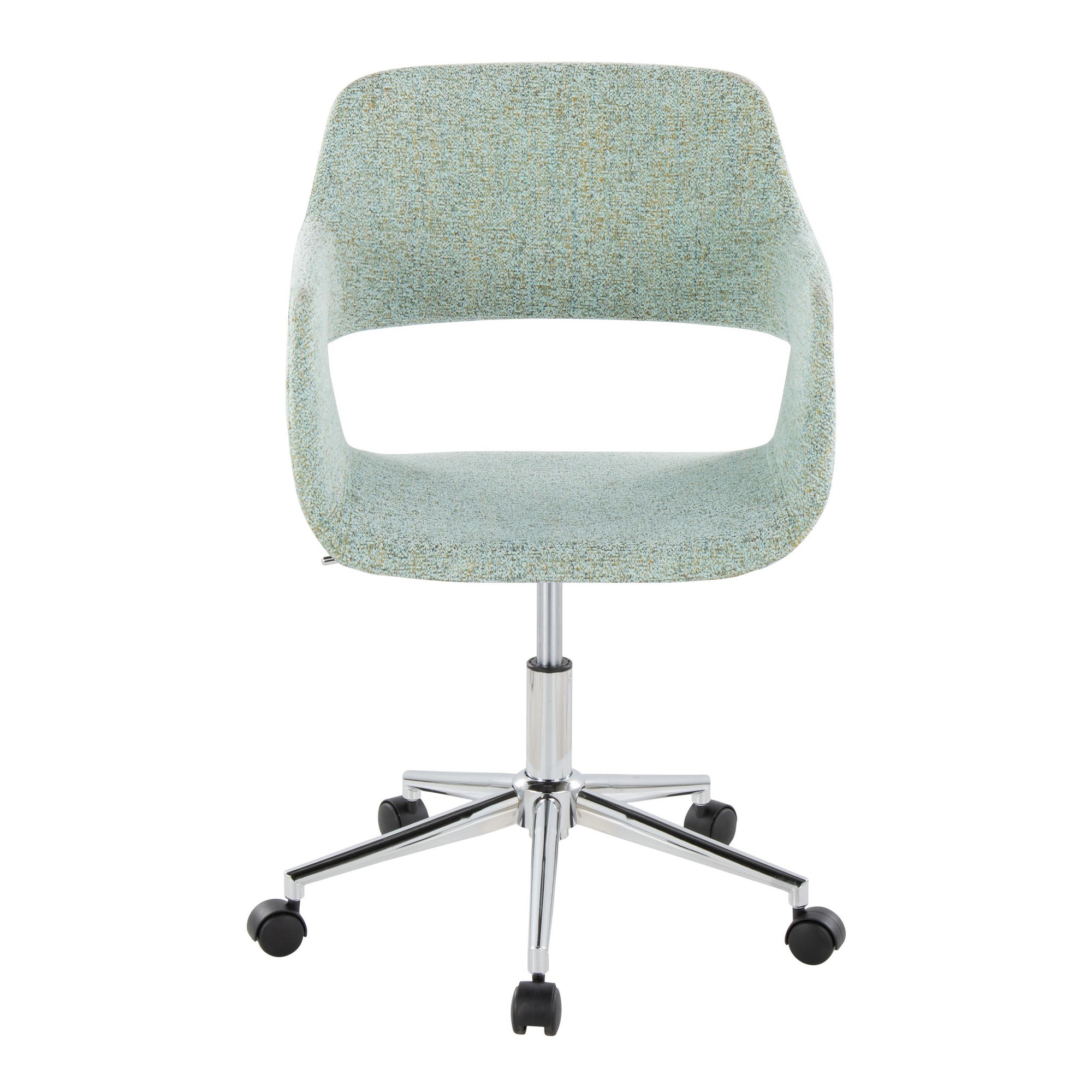 Margarite Contemporary Light Green Fabric Task Chair Chrome Base 7 Margarite Contemporary Light Green Fabric Task Chair Chrome Base - Image 7