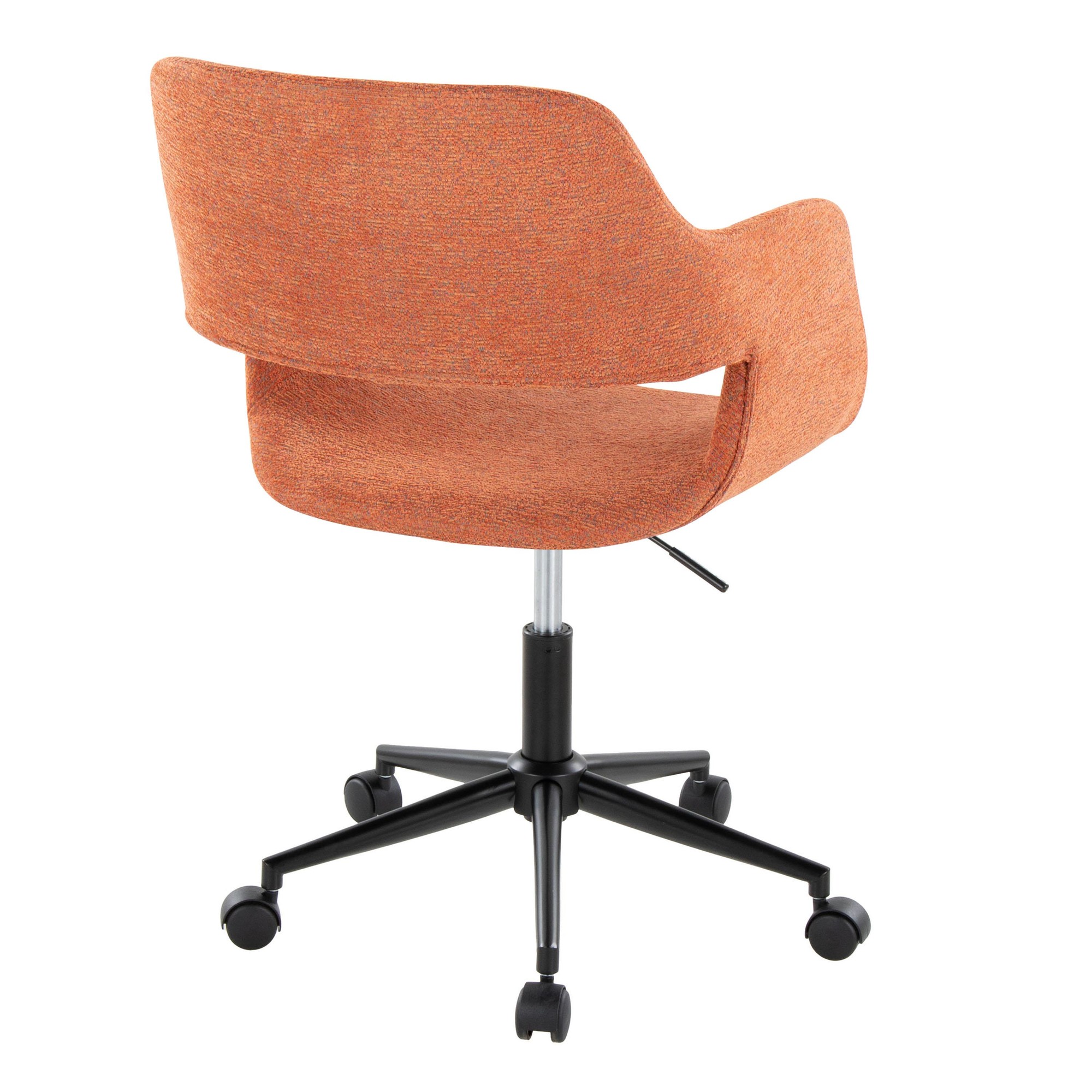 Margarite Contemporary Orange and Black Fabric Office Task Chair 5 Margarite Contemporary Orange and Black Fabric Office Task Chair - Image 5