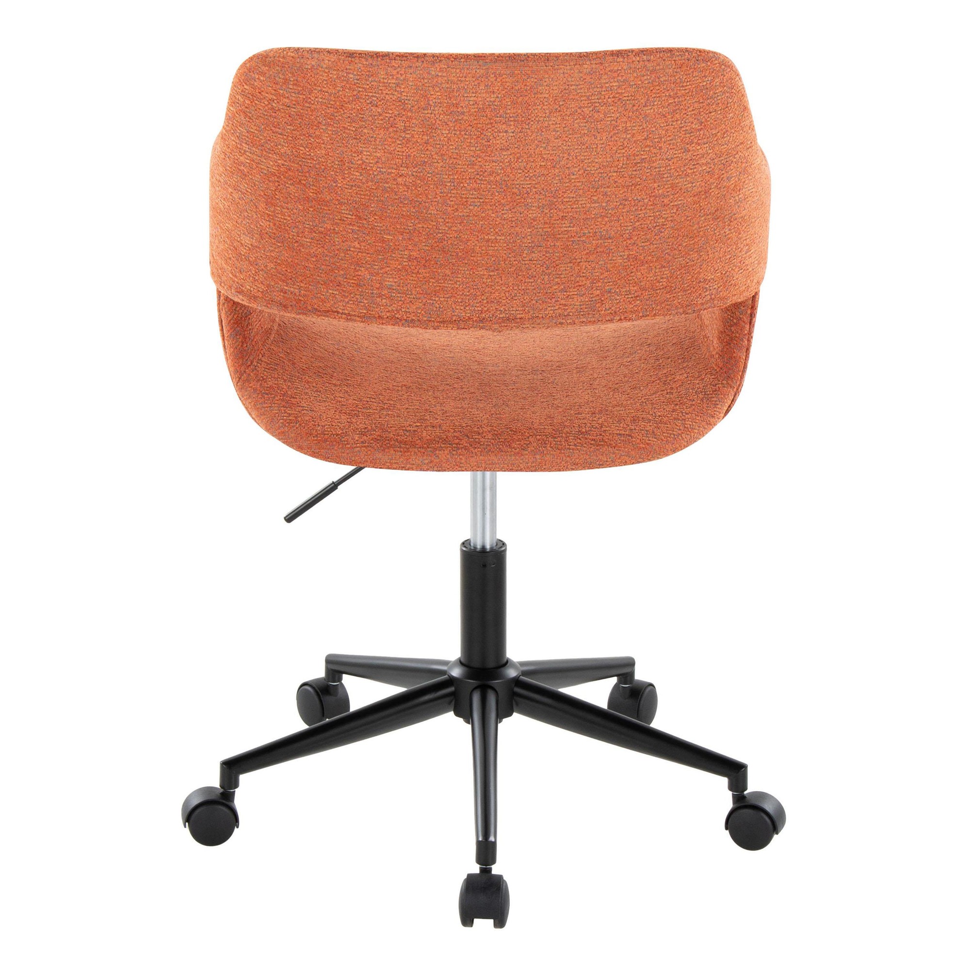 Margarite Contemporary Orange and Black Fabric Office Task Chair 6 Margarite Contemporary Orange and Black Fabric Office Task Chair - Image 6