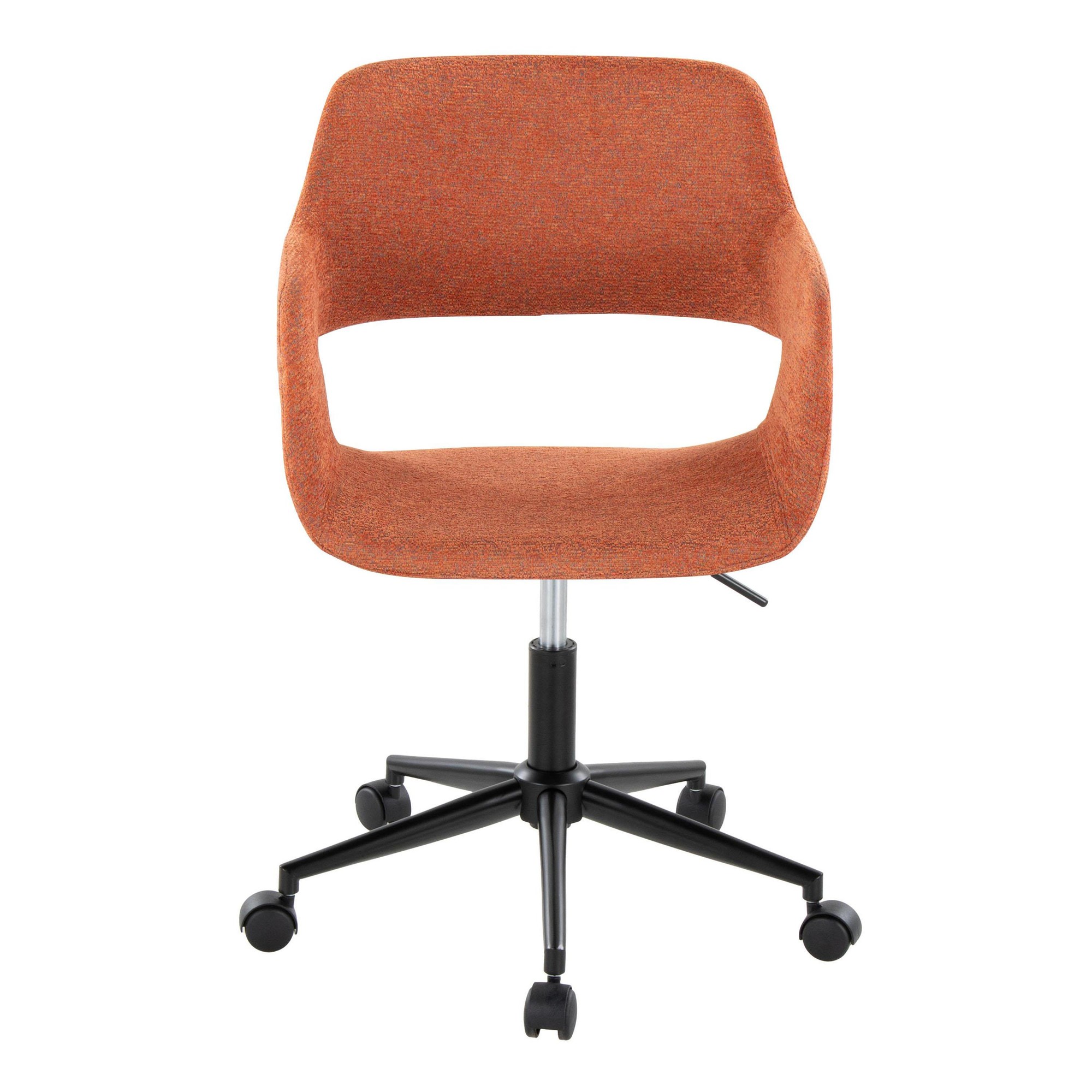 Margarite Contemporary Orange and Black Fabric Office Task Chair 7 Margarite Contemporary Orange and Black Fabric Office Task Chair - Image 7