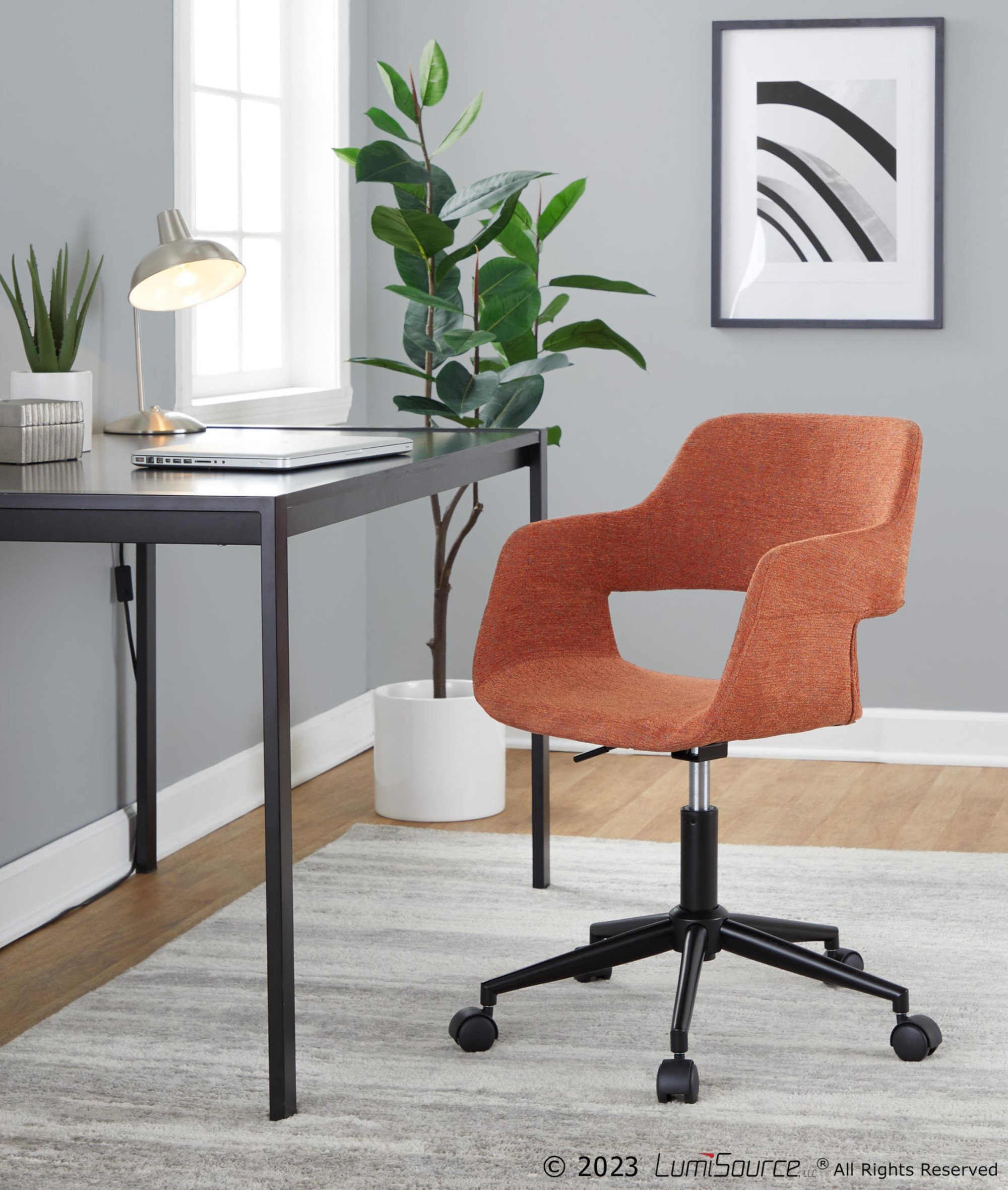 Margarite Contemporary Orange and Black Fabric Office Task Chair 1 Margarite Contemporary Orange and Black Fabric Office Task Chair