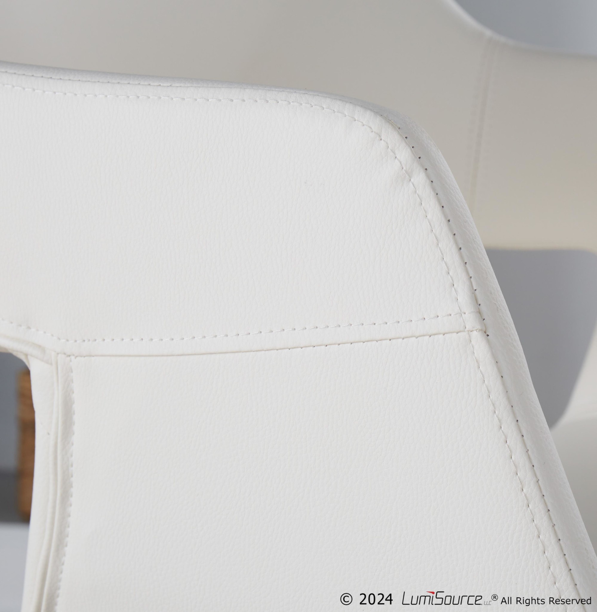 Margarite Contemporary White Faux Leather Chrome Dining Chairs (Set of 2) 2 Margarite Contemporary White Faux Leather Chrome Dining Chairs (Set of 2) - Image 2