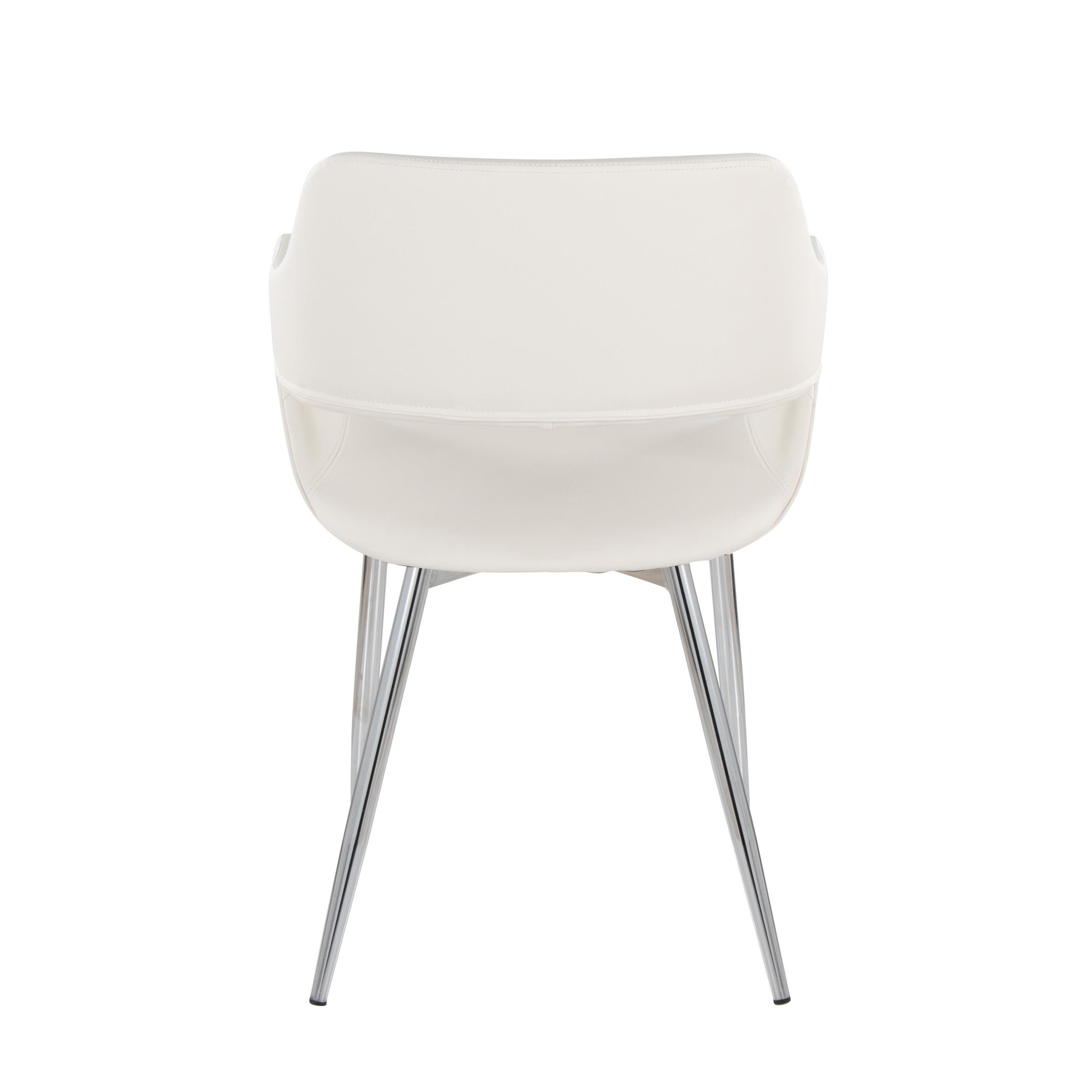 Margarite Contemporary White Faux Leather Chrome Dining Chairs (Set of 2) 7 Margarite Contemporary White Faux Leather Chrome Dining Chairs (Set of 2) - Image 7