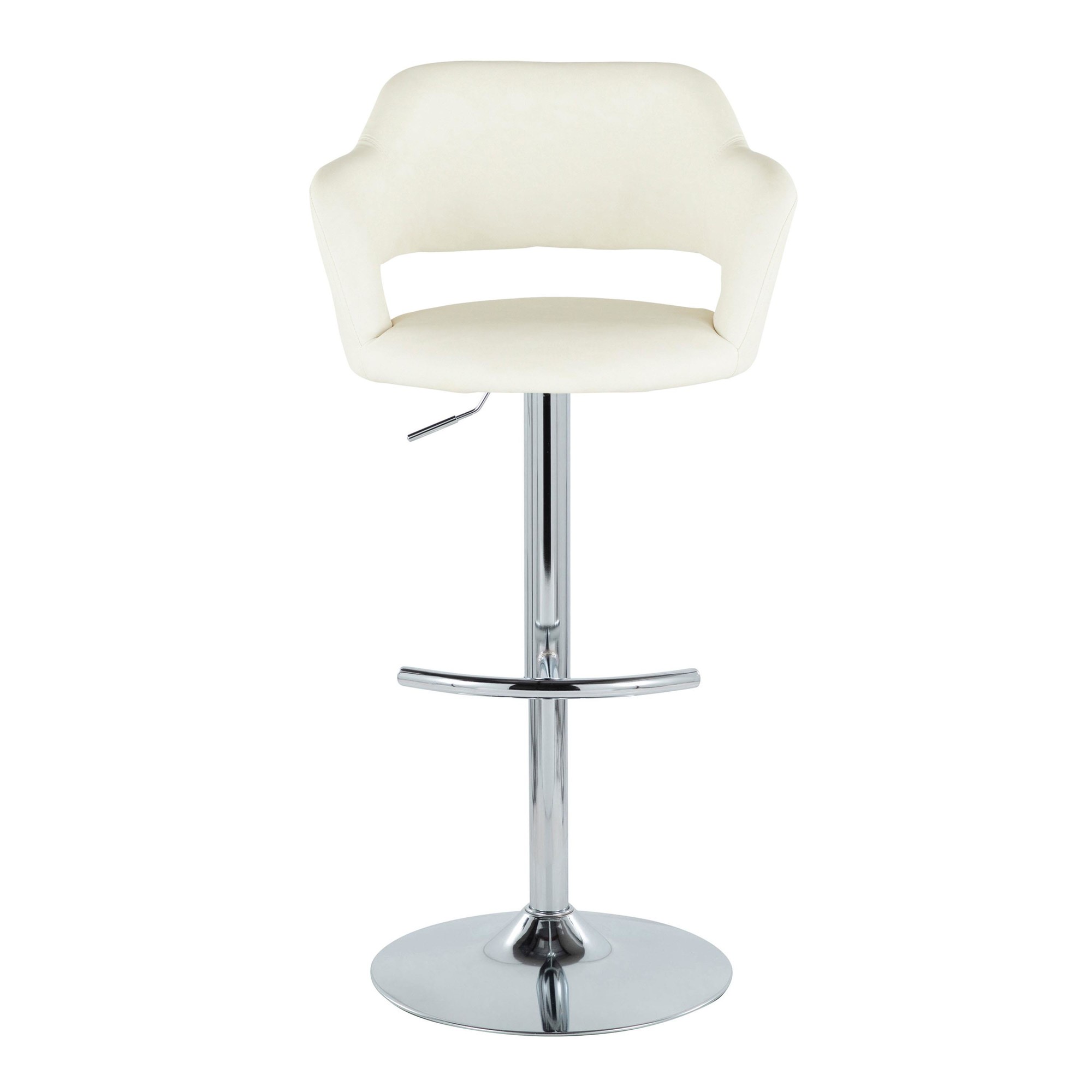 Margarite Cream Faux Leather Contemporary Swivel Barstools (Set of 2) 10 Margarite Cream Faux Leather Contemporary Swivel Barstools (Set of 2) - Image 10