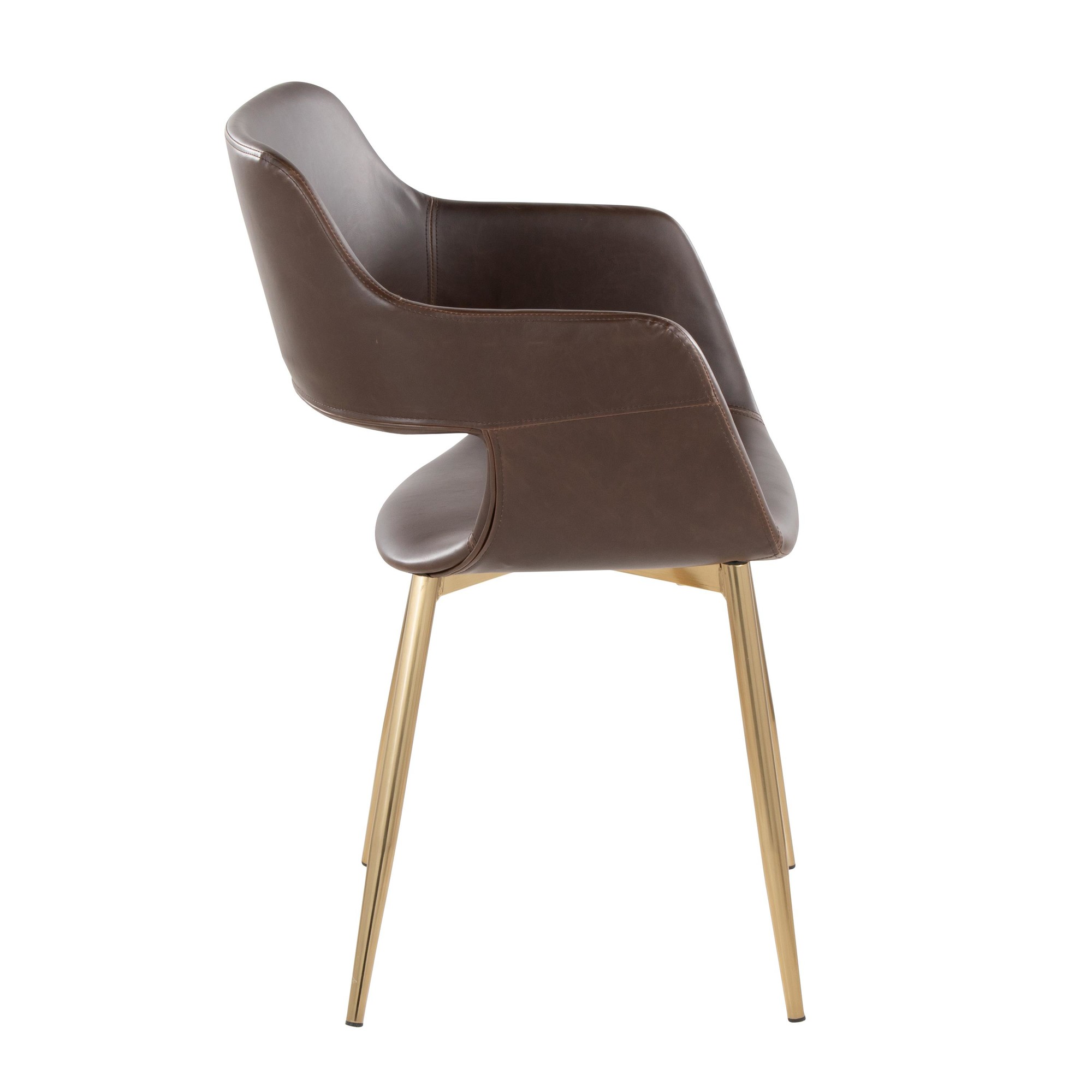 Margarite Gold and Espresso Contemporary Accent Chairs (Set of 2) 5 Margarite Gold and Espresso Contemporary Accent Chairs (Set of 2) - Image 5