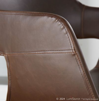 Margarite Gold and Espresso Contemporary Accent Chairs (Set of 2)