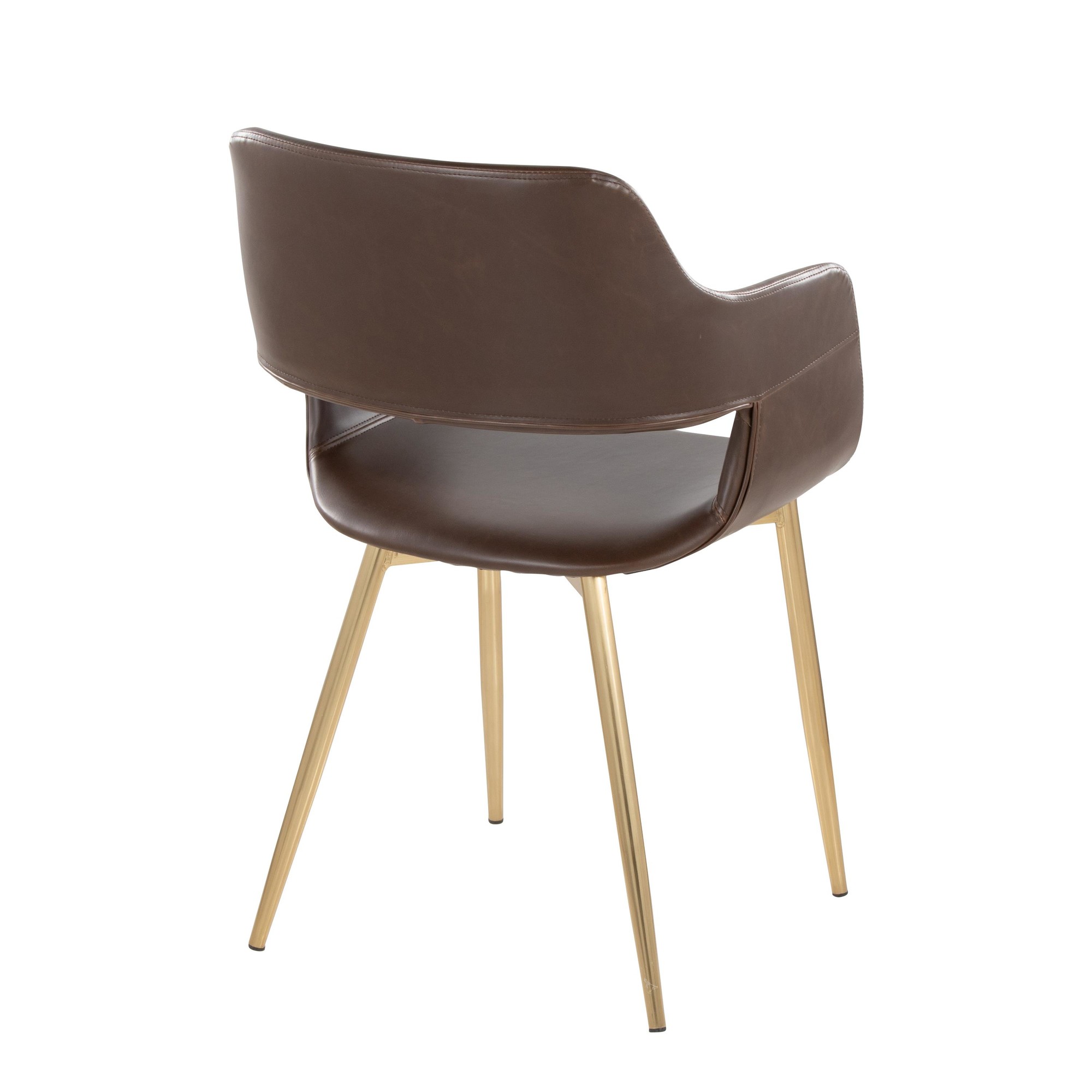 Margarite Gold and Espresso Contemporary Accent Chairs (Set of 2) 6 Margarite Gold and Espresso Contemporary Accent Chairs (Set of 2) - Image 6