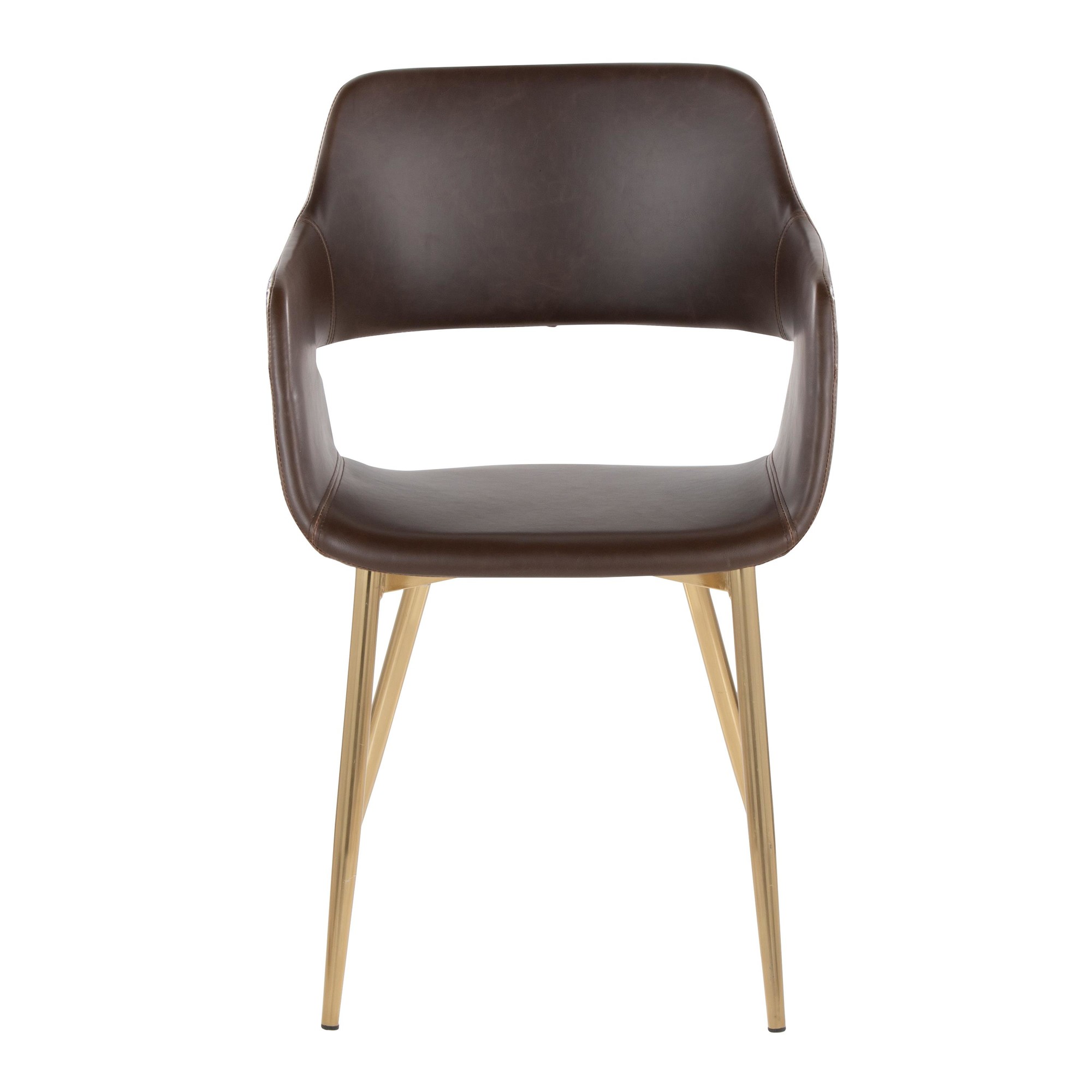 Margarite Gold and Espresso Contemporary Accent Chairs (Set of 2) 8 Margarite Gold and Espresso Contemporary Accent Chairs (Set of 2) - Image 8