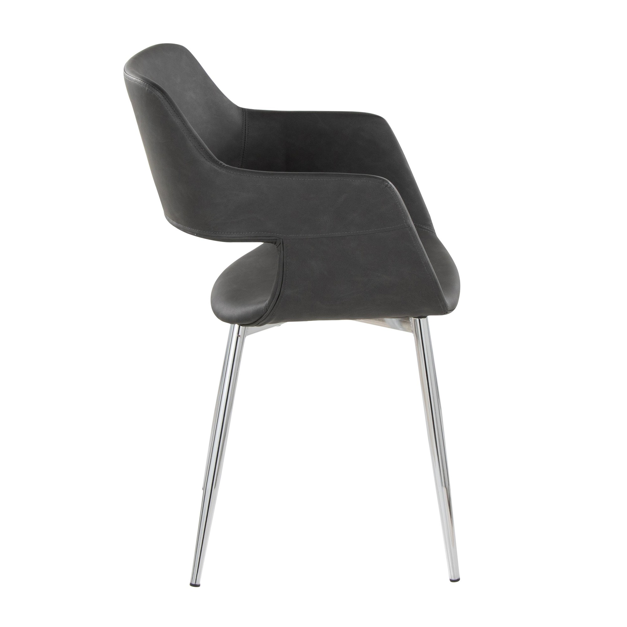 Margarite Grey Faux Leather Contemporary Dining Chairs (Set of 2) 4 Margarite Grey Faux Leather Contemporary Dining Chairs (Set of 2) - Image 4