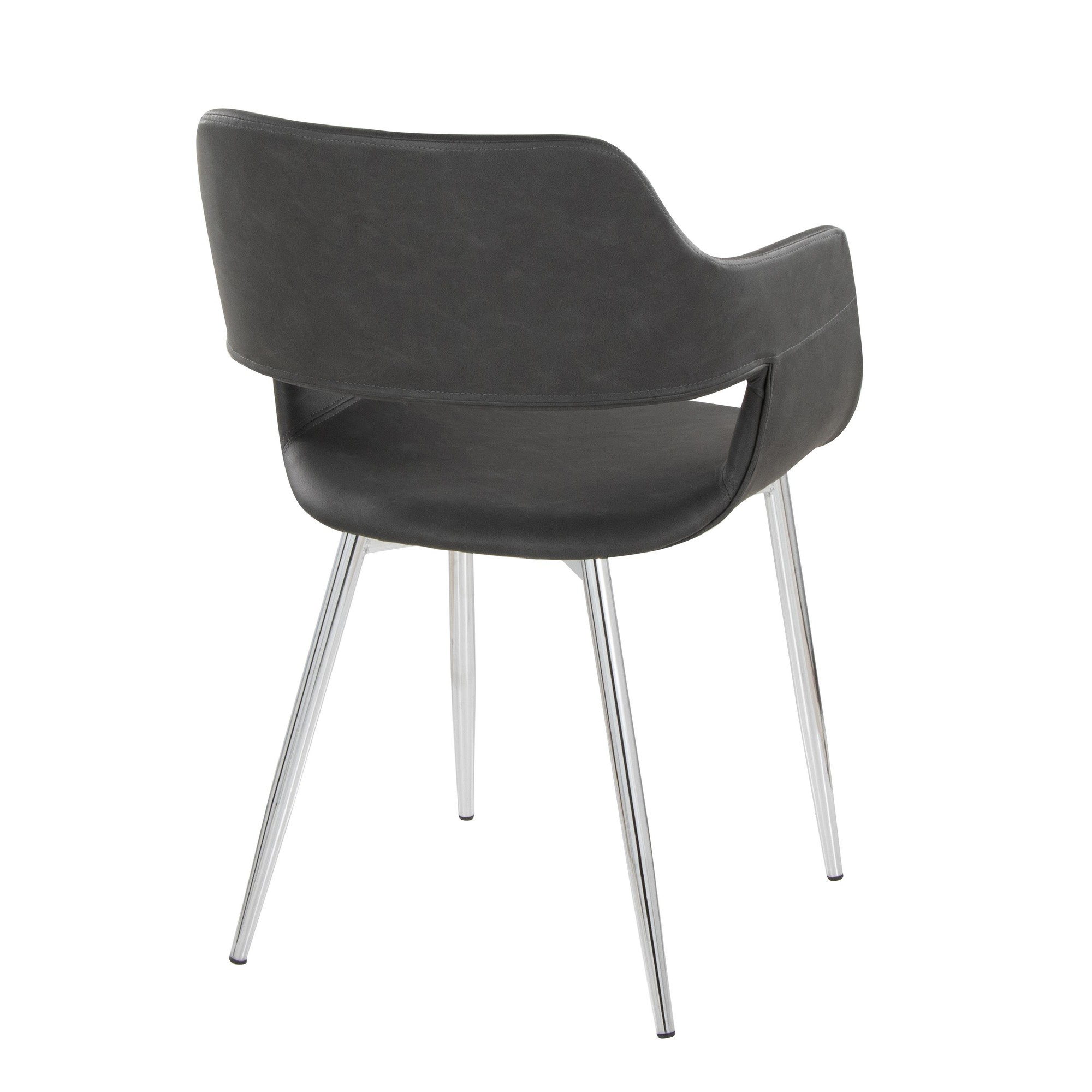 Margarite Grey Faux Leather Contemporary Dining Chairs (Set of 2) 5 Margarite Grey Faux Leather Contemporary Dining Chairs (Set of 2) - Image 5