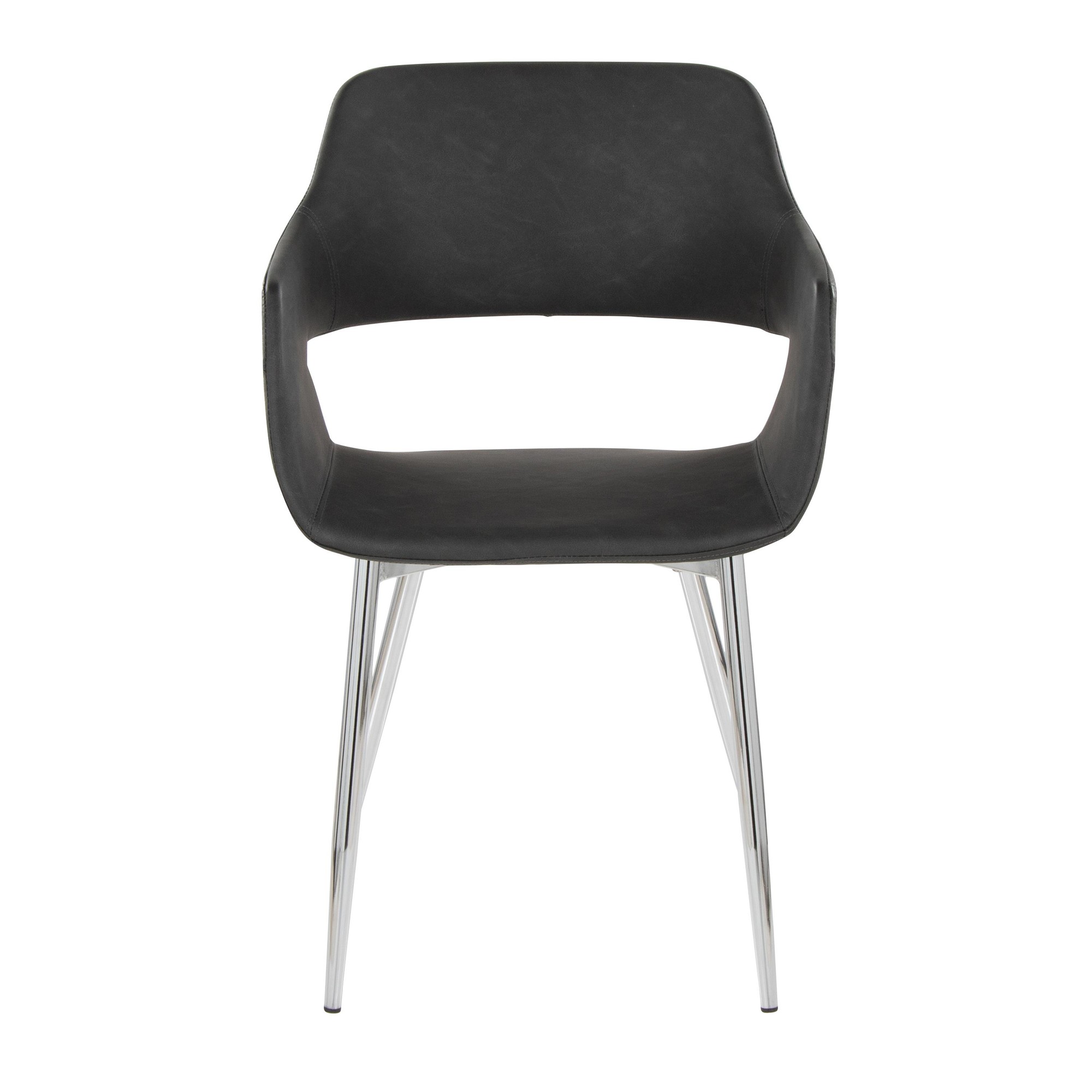 Margarite Grey Faux Leather Contemporary Dining Chairs (Set of 2) 7 Margarite Grey Faux Leather Contemporary Dining Chairs (Set of 2) - Image 7