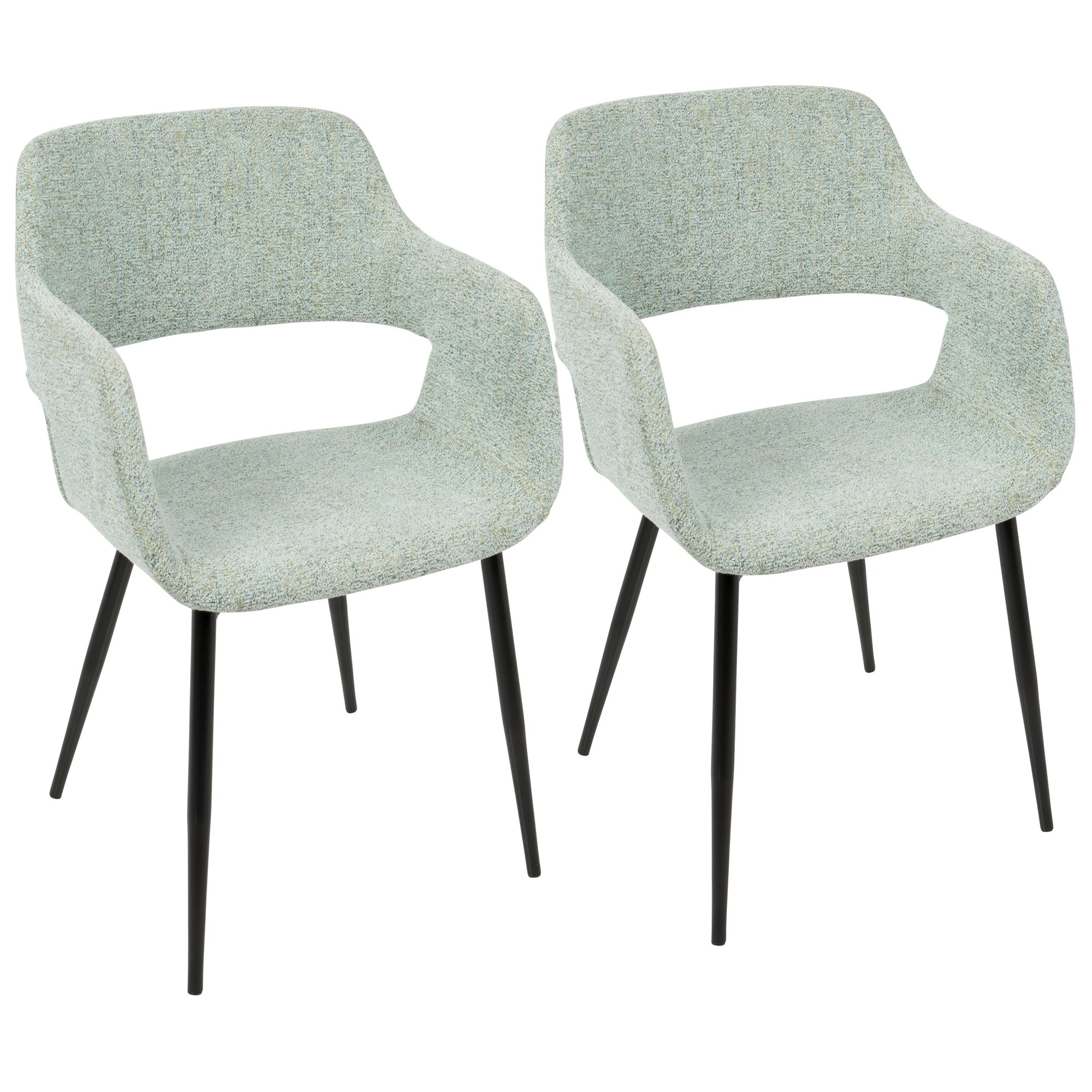 Margarite Mid-Century Light Green Dining Accent Chairs (Set of 2) 3 Margarite Mid-Century Light Green Dining Accent Chairs (Set of 2) - Image 3