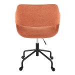 Margarite Orange Fabric Black Metal Contemporary Adjustable Office Chair 10 Margarite Orange Fabric Black Metal Contemporary Adjustable Office Chair